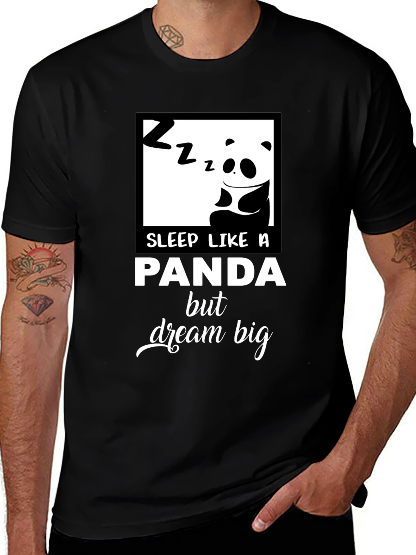 Variant 8 of Sleep Like A Panda Dream Big Black T-Shirt