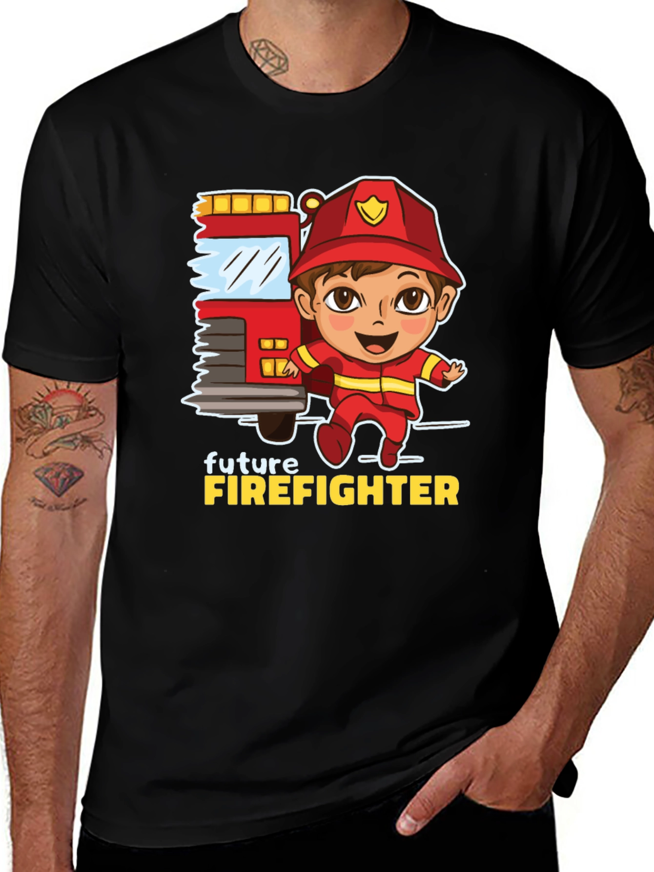 Variant 12 of Future Firefighter T-Shirt - Kids Fire Truck Design