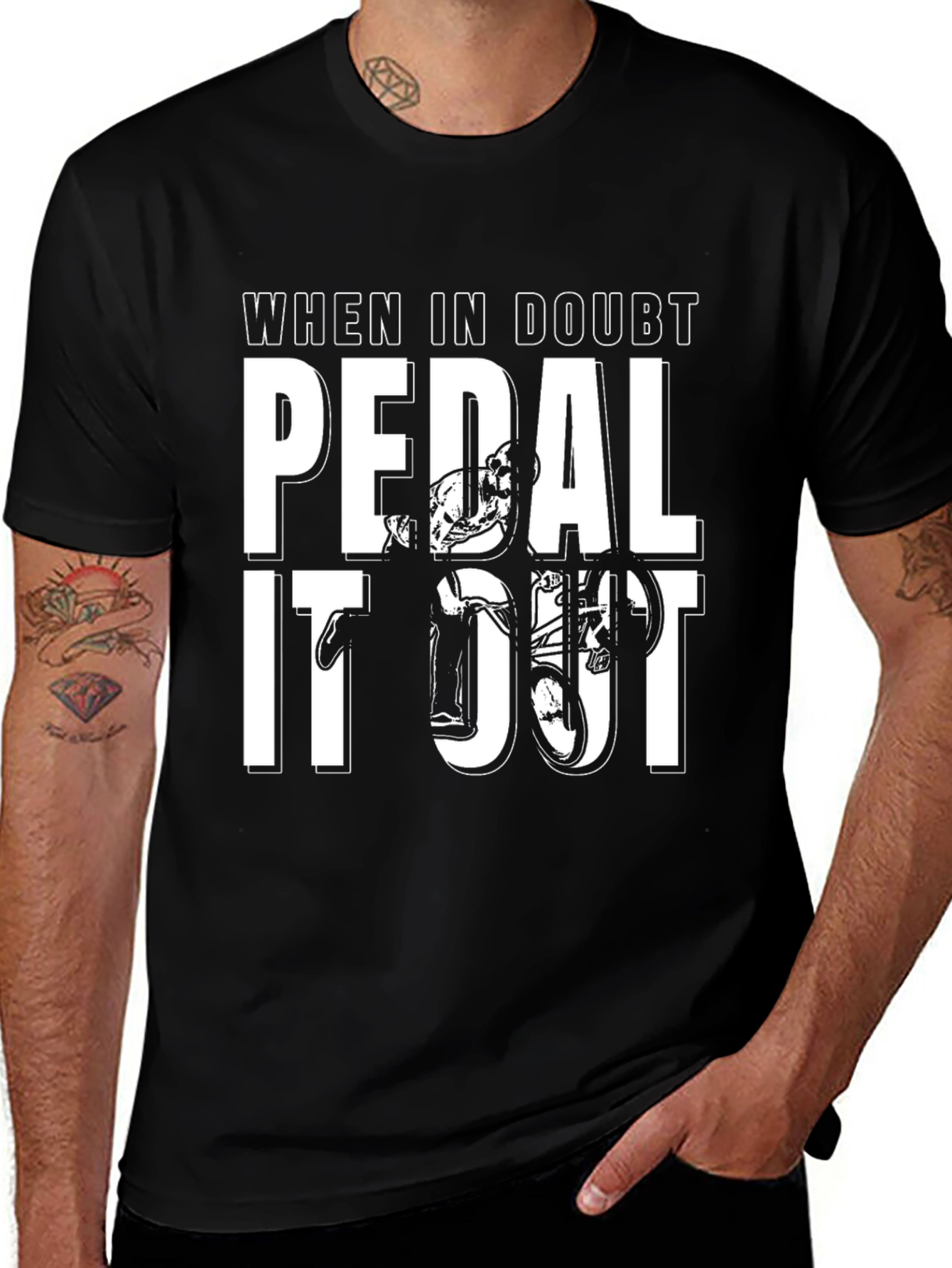 Variant 2 of Pedal It Out Black Graphic T-Shirt