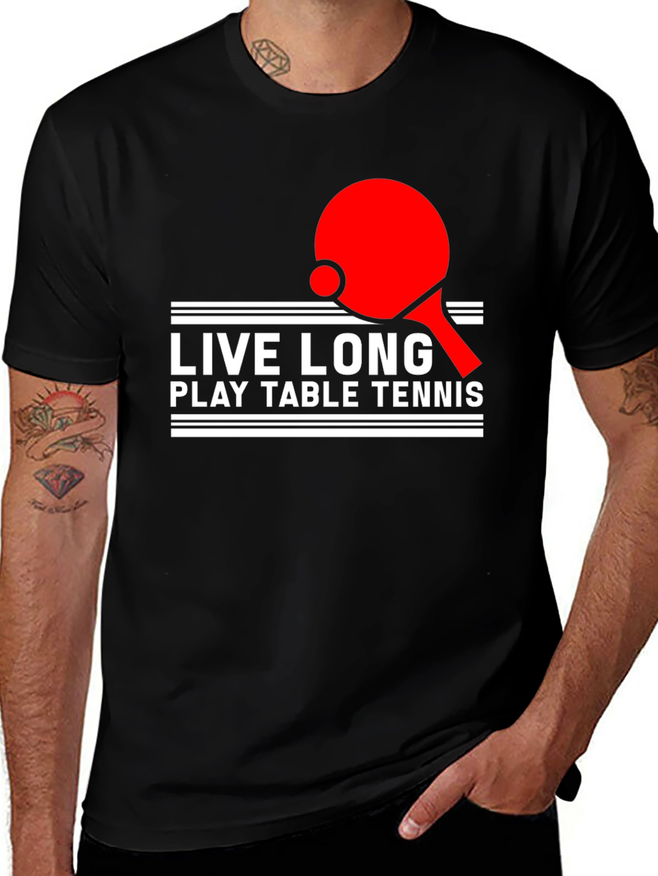 Live Long Play Table Tennis Graphic Tee