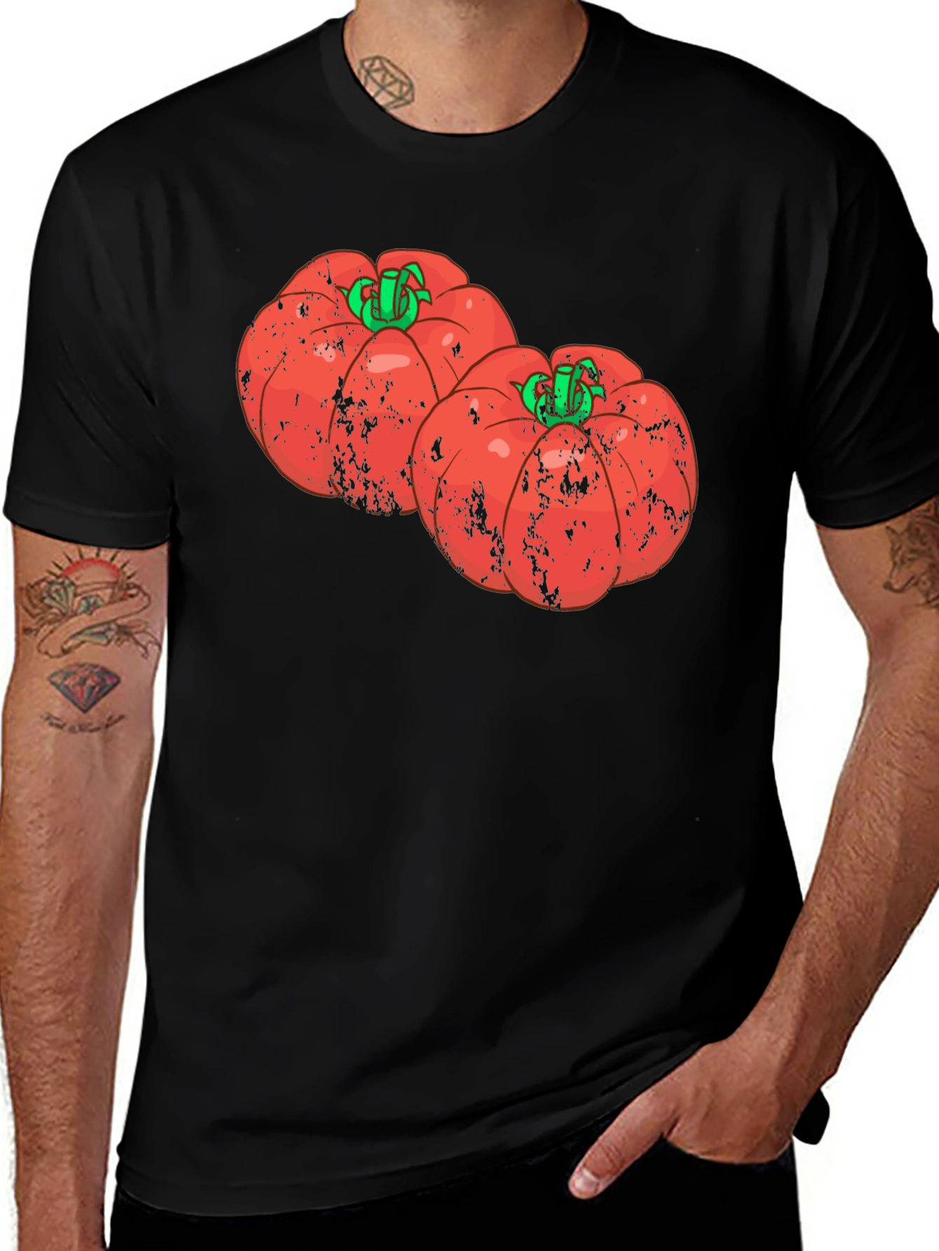 Variant 14 of Tomato Graphic T-Shirt - Unisex Black Tee