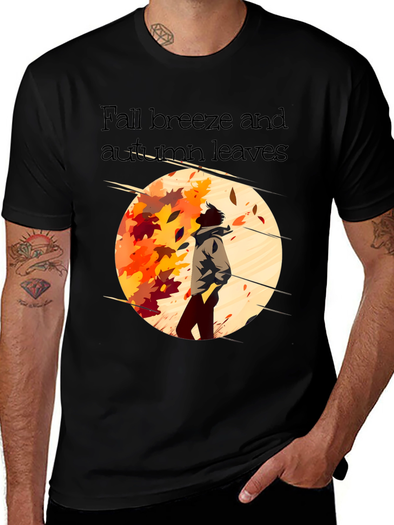 Variant 20 of Fall Breeze Autumn Leaves Graphic Tee