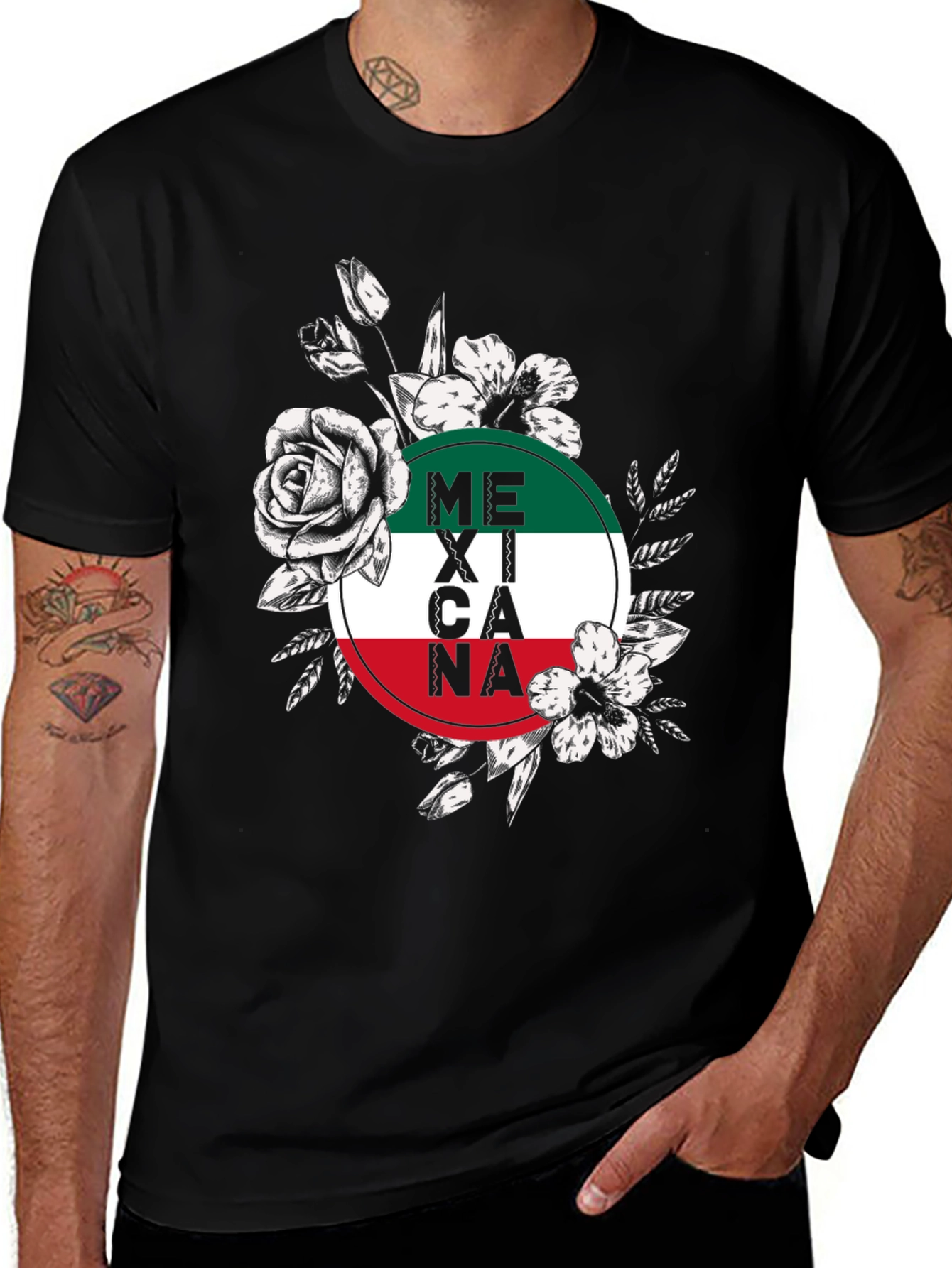 Mexicana Floral Graphic Tee - Black T-Shirt
