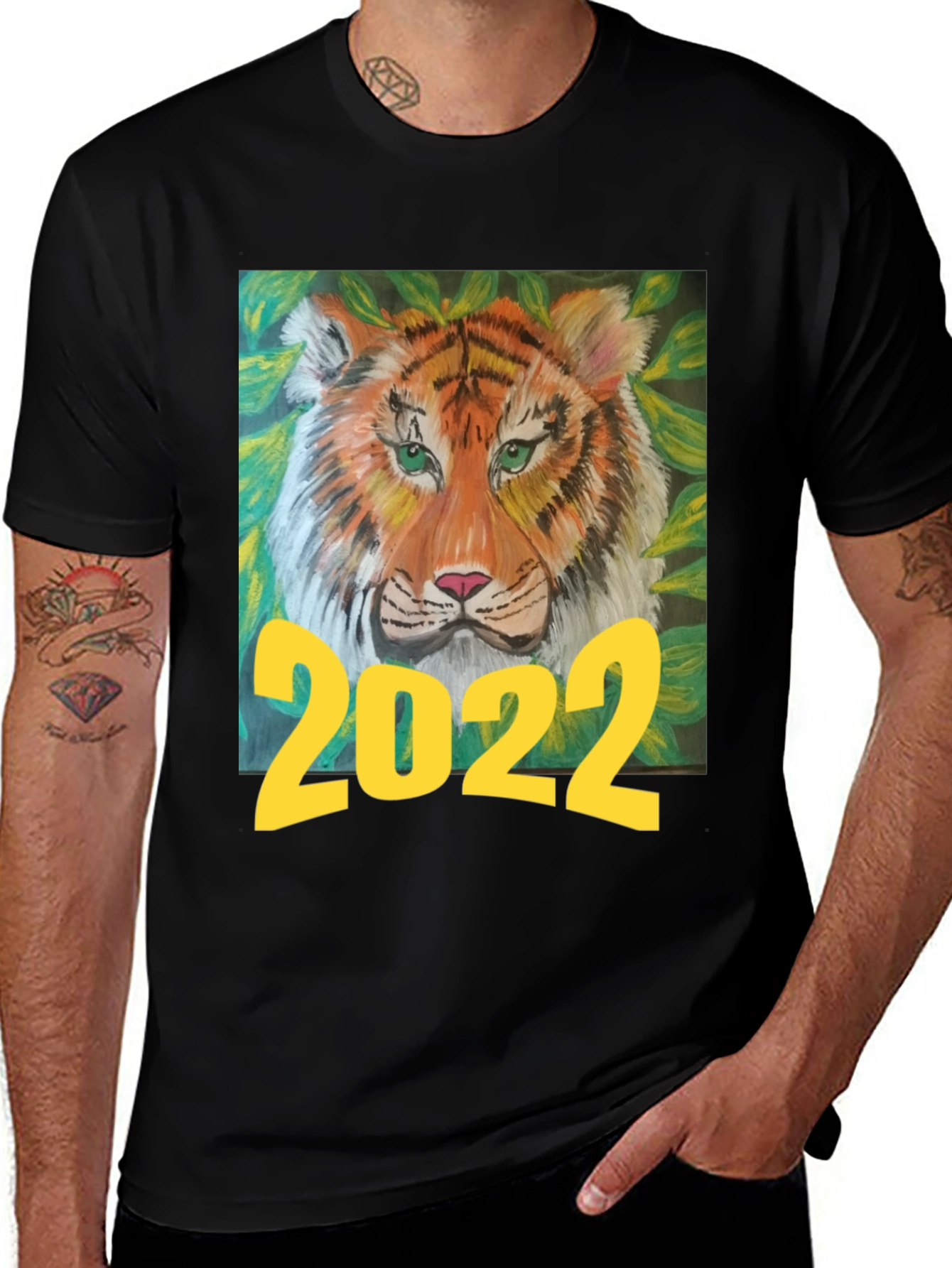 Variant 7 of 2022 Tiger Graphic T-Shirt - Black