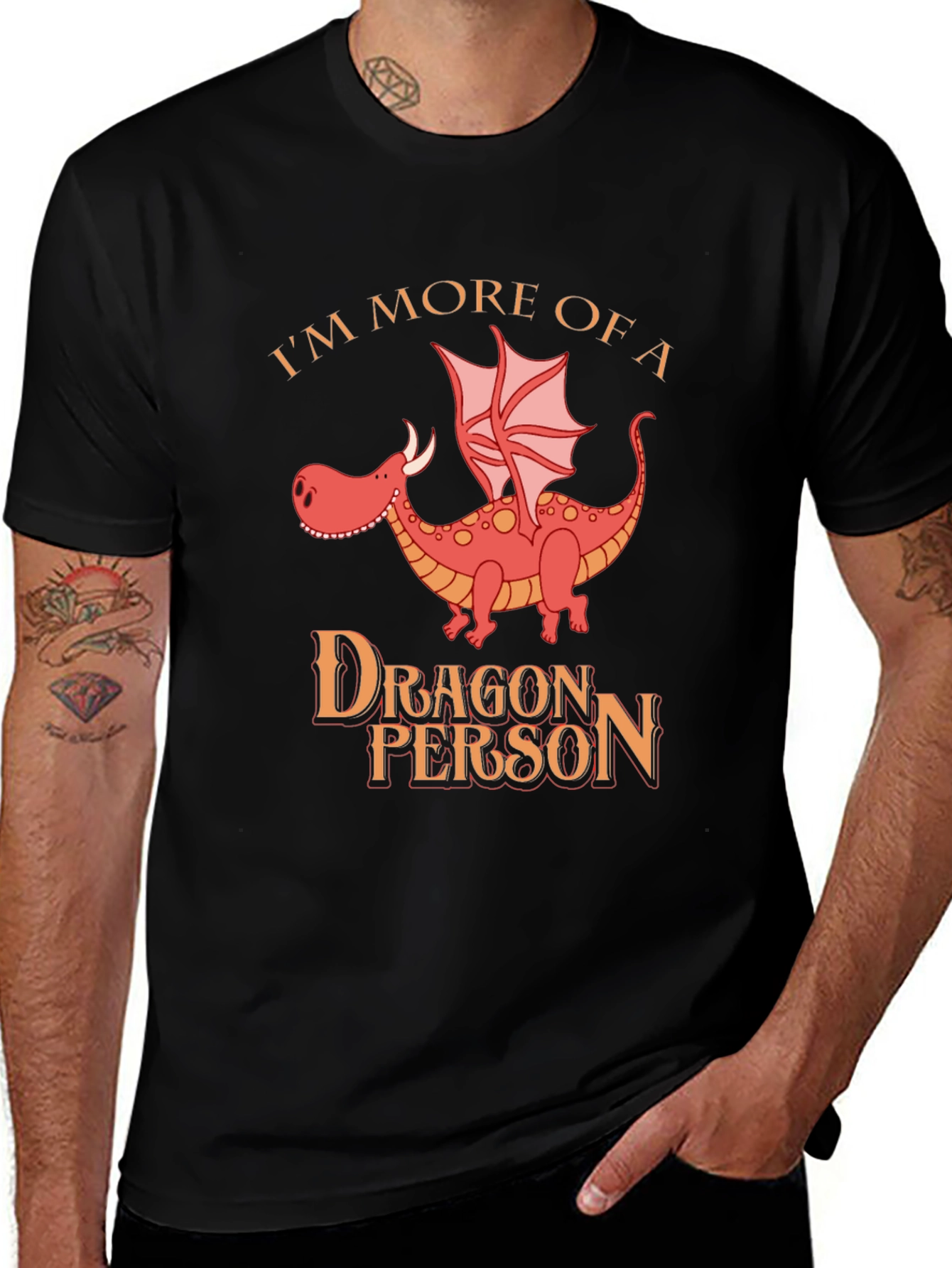 Variant 21 of Dragon Person T-Shirt: Funny Dragon Lover Tee