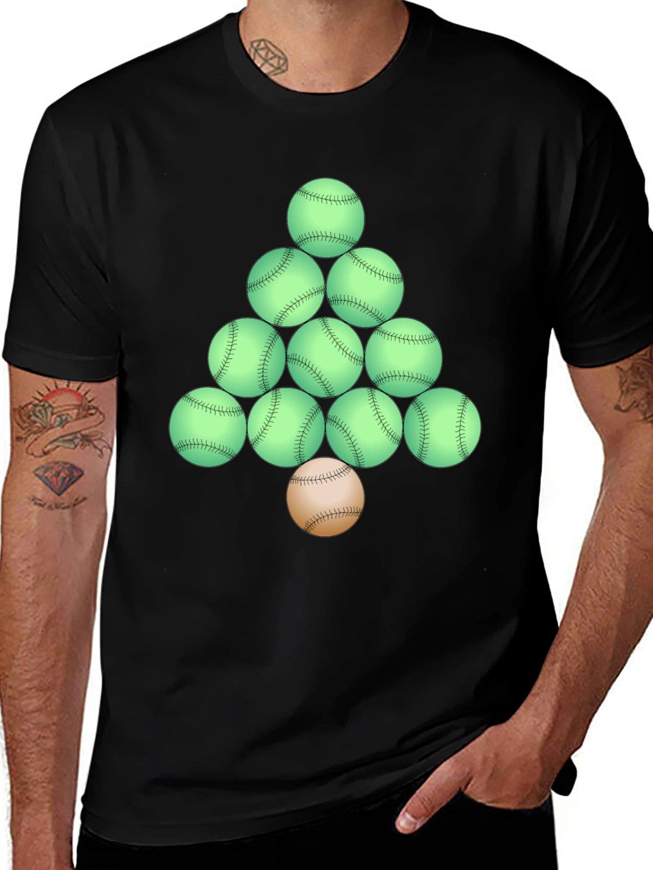 Variant 19 of Baseball Triangle T-Shirt - Unique Sports Design