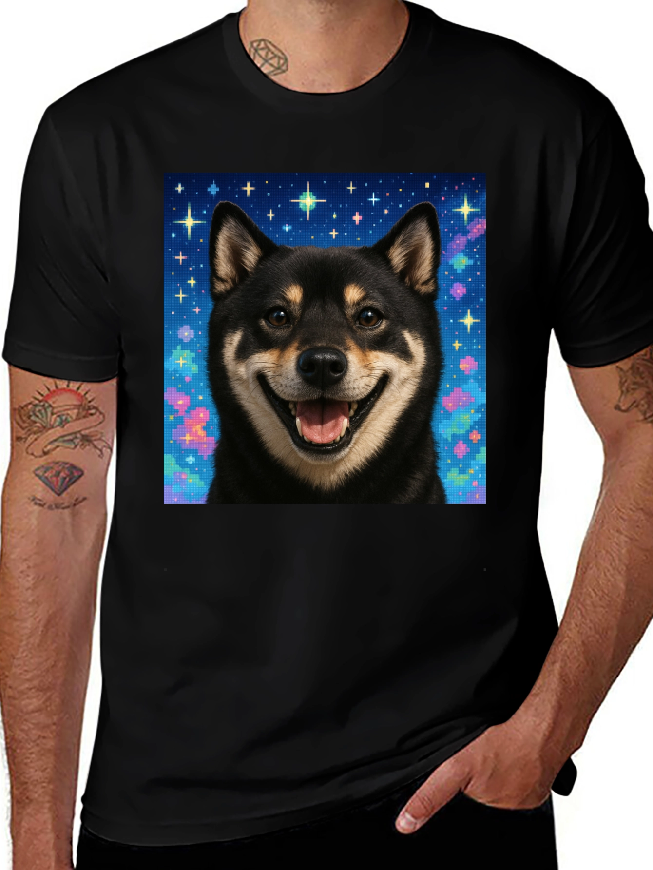 Variant 20 of Shiba Inu Galaxy Graphic Tee - Black