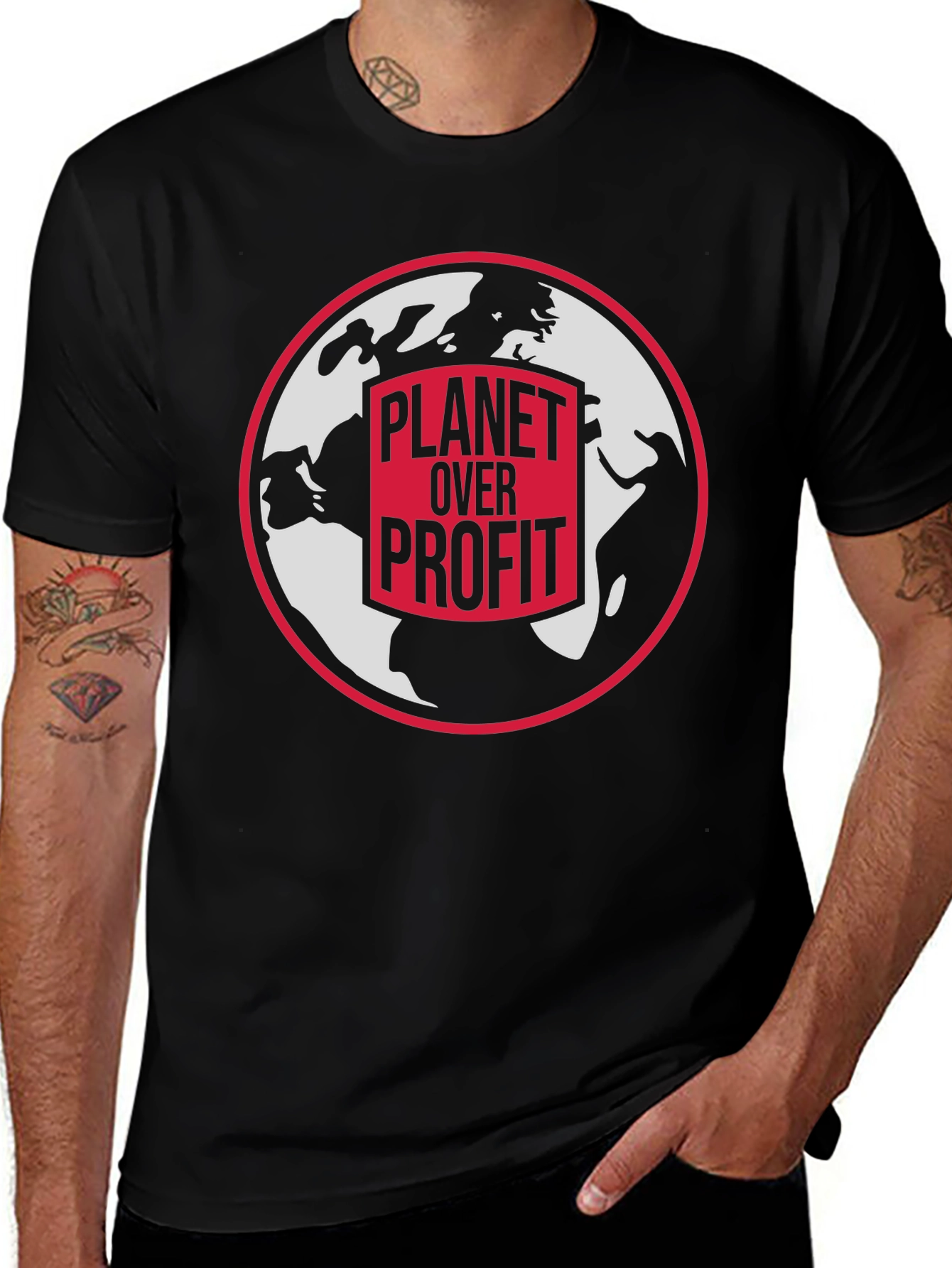 Variant 19 of Planet Over Profit Graphic Tee - Earth Activist T-Shirt