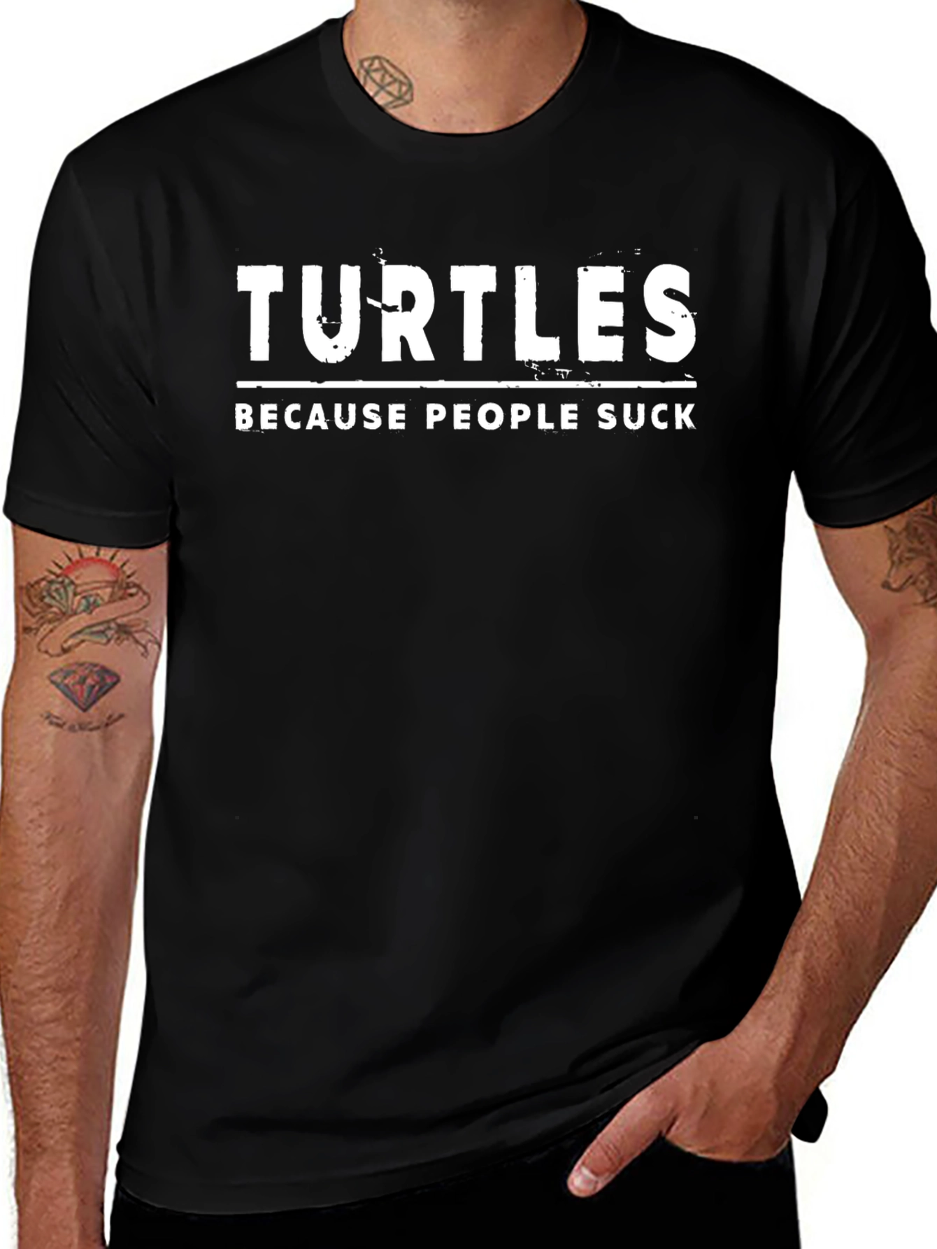Variant 4 of Turtles Because People Suck Graphic T-Shirt