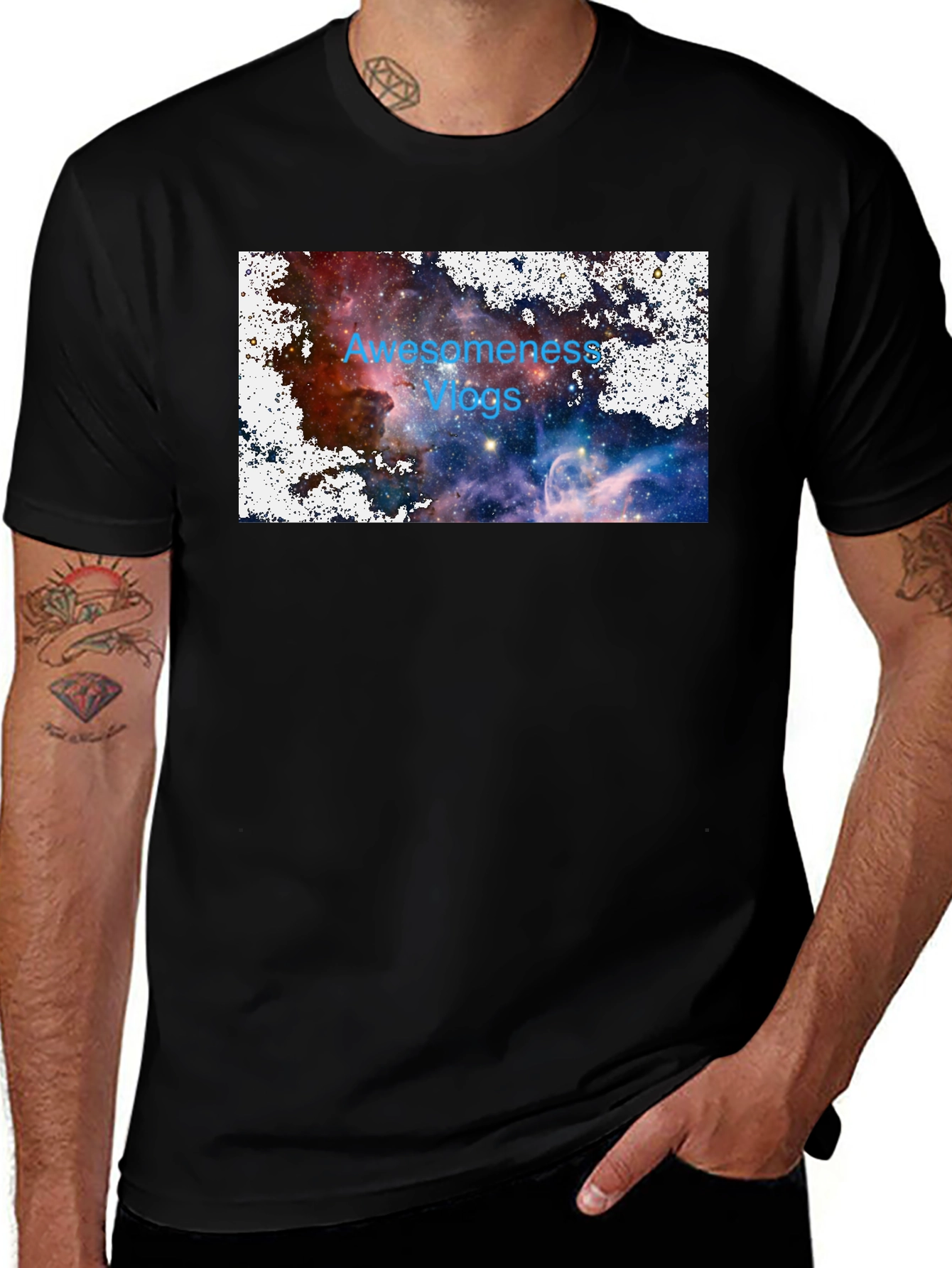 Variant 10 of Awesome Vlogs Space Graphic Black T-Shirt