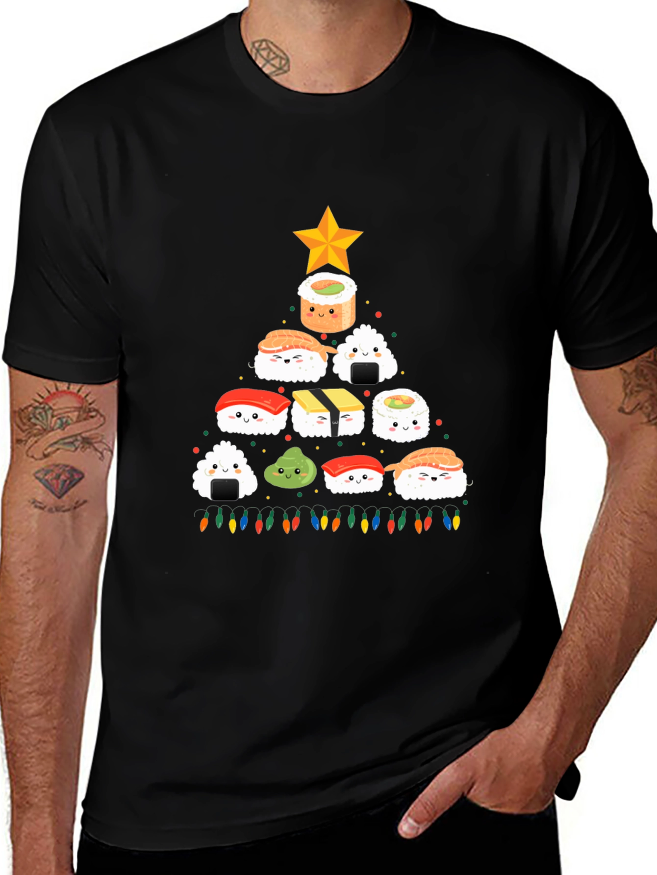 Variant 9 of Sushi Christmas Tree T-Shirt