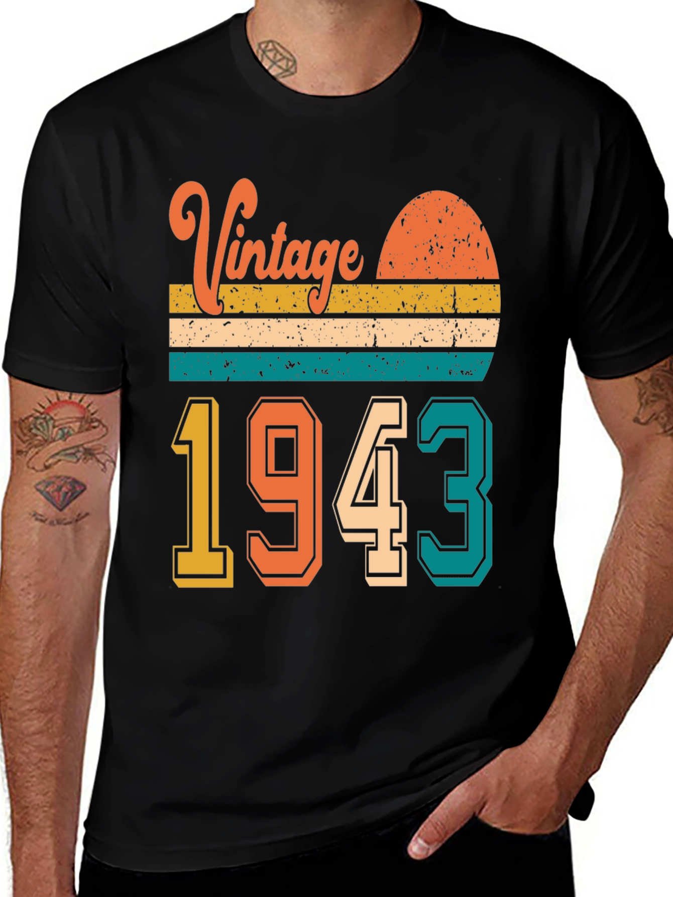 Variant 7 of Vintage 1943 Graphic Tee Retro Style Birthday Gift