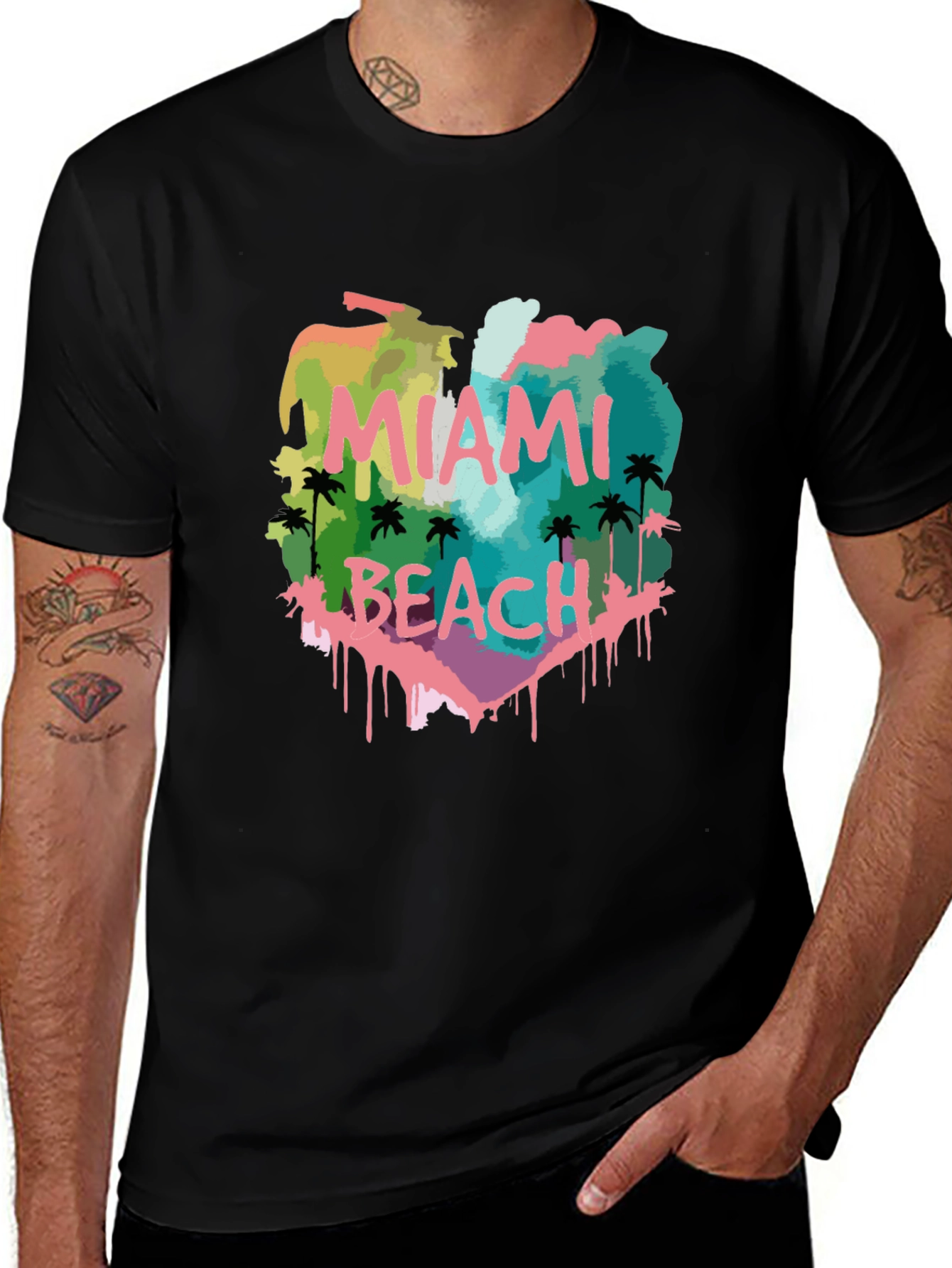 Miami Beach Graphic Print Men's T-Shirt