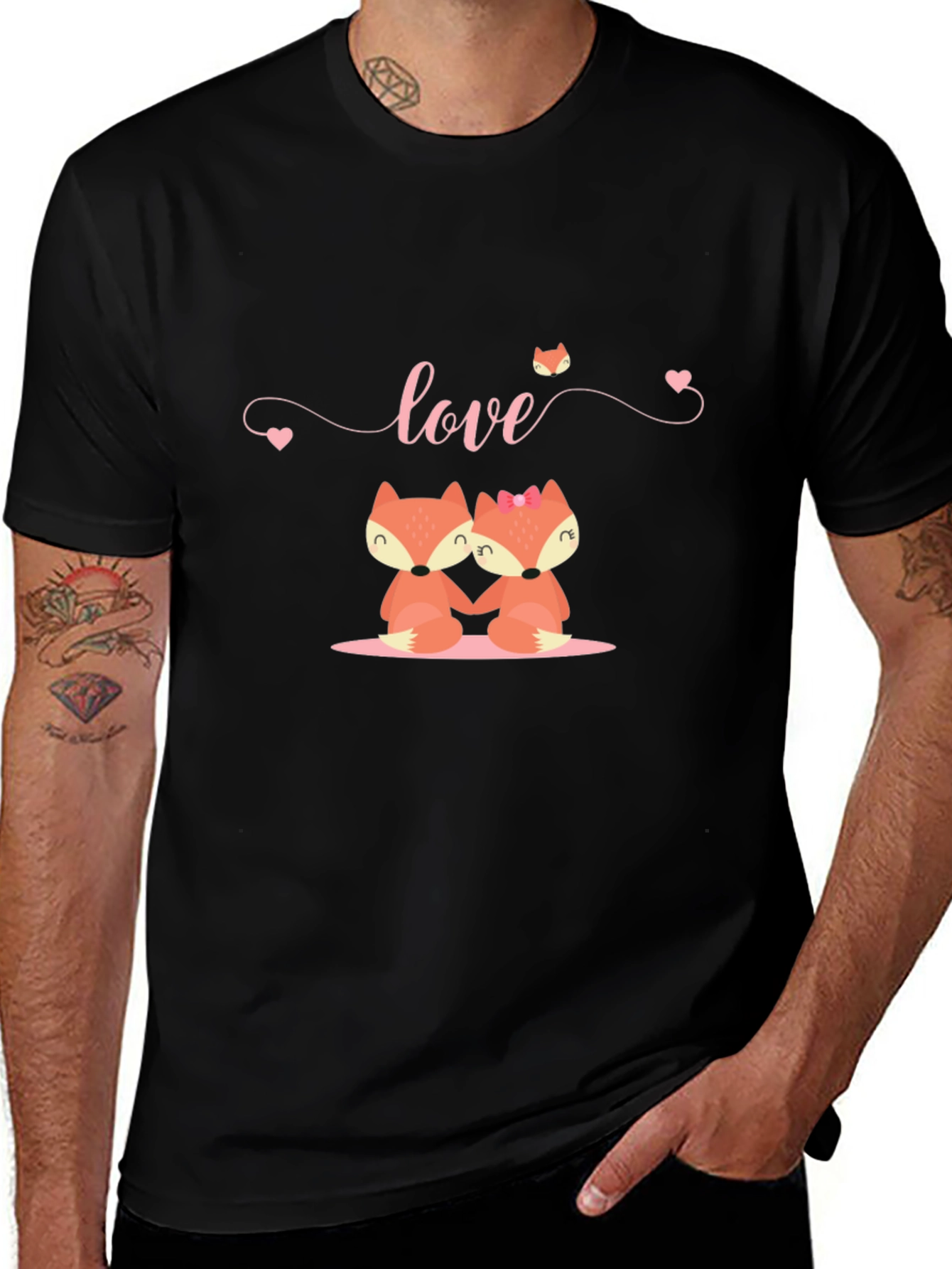 Variant 26 of Love Foxes Black T-Shirt