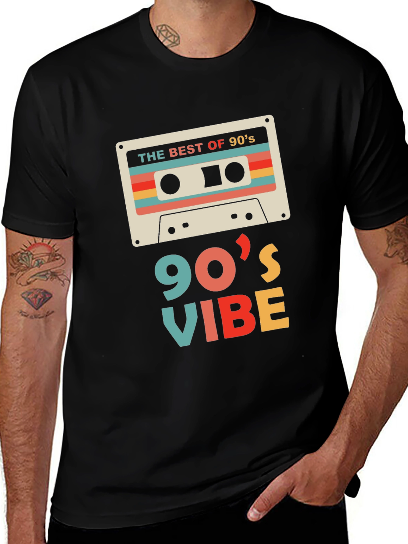 Black Retro 90's Vibe Graphic Tee main image