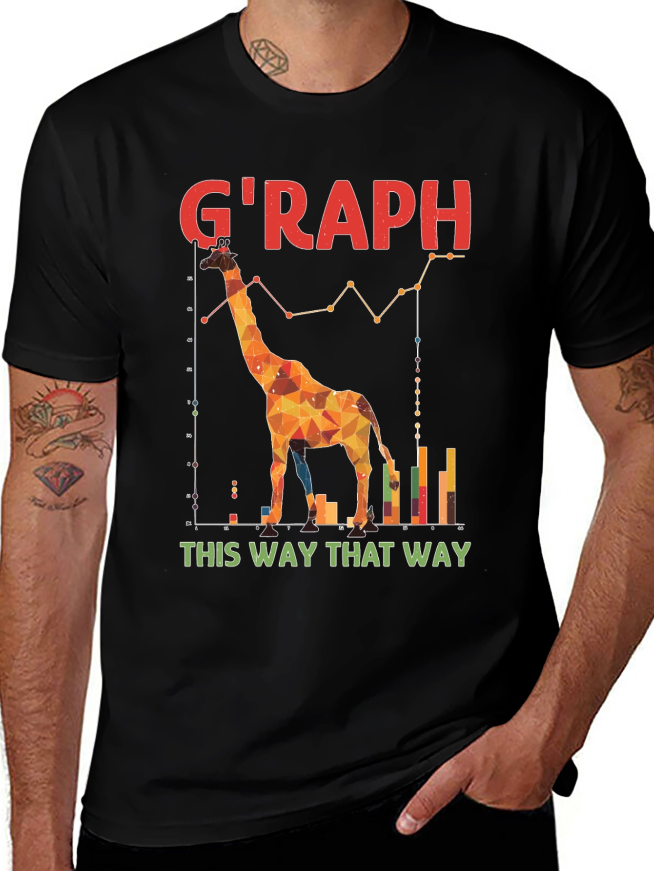 Variant 26 of G'raph Giraffe Black Graphic T-Shirt