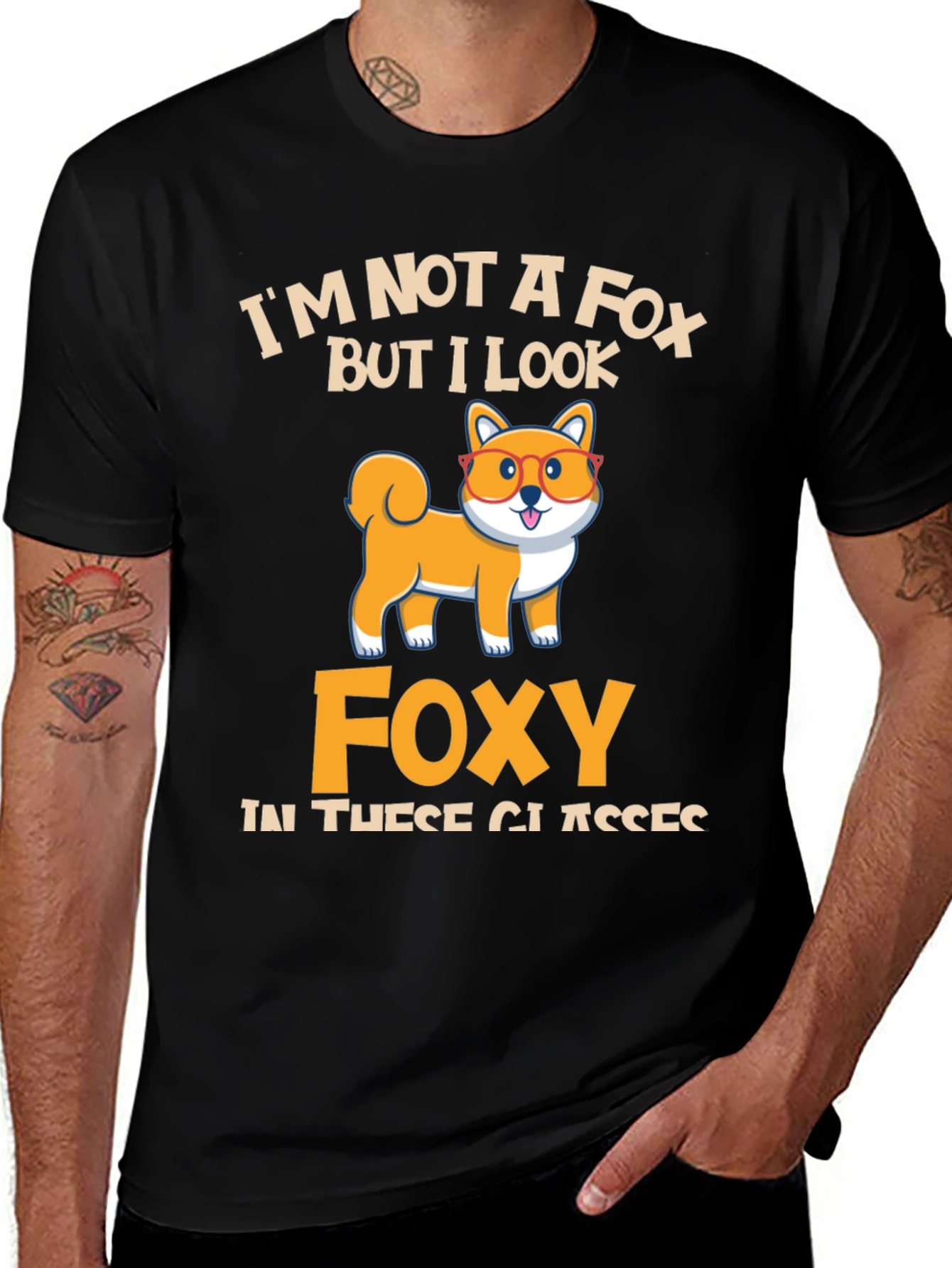 Variant 24 of Foxy Shiba Inu Graphic Tee - "I'm Not a Fox..." Design