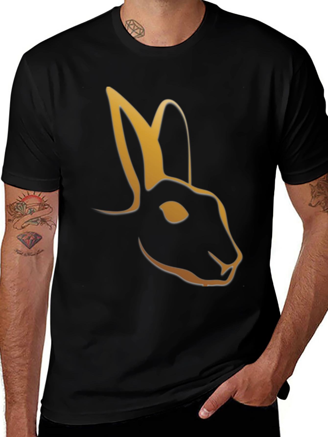 Variant 13 of Black Rabbit Graphic Tee - Stylish Casual Wear
