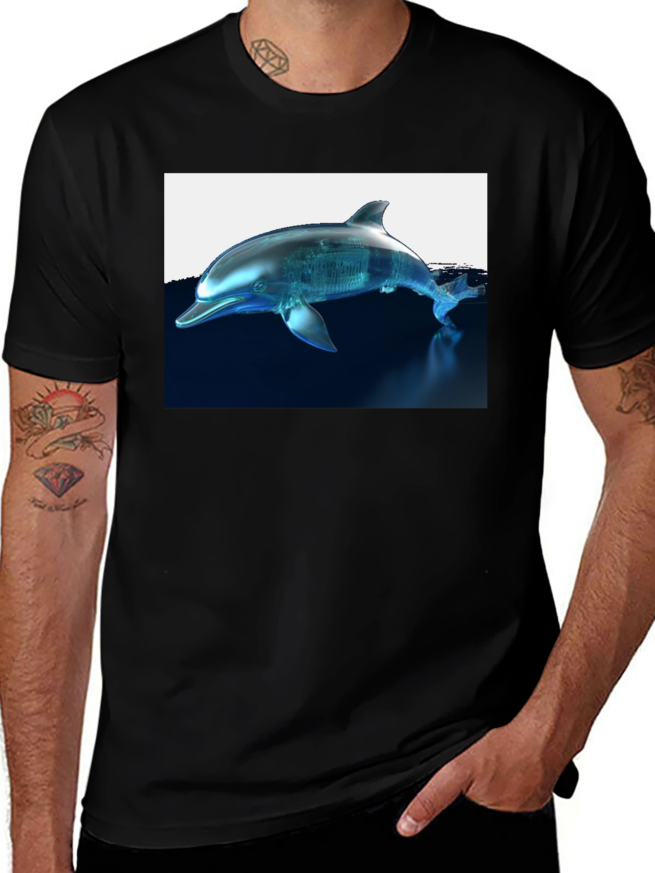 Variant 26 of Futuristic Dolphin Graphic T-Shirt