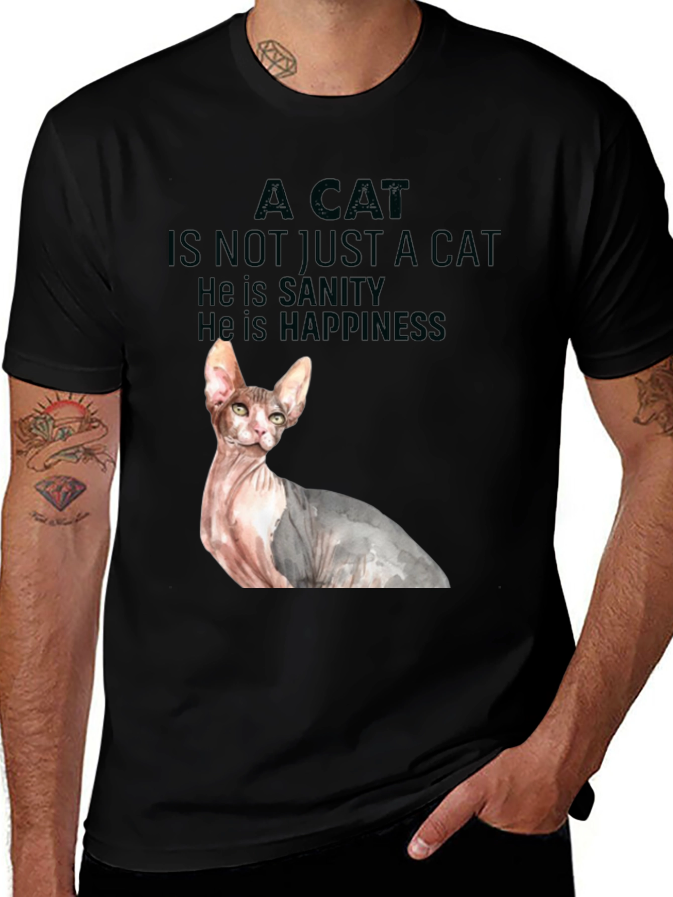 Variant 11 of Cat Sanity & Happiness Tee