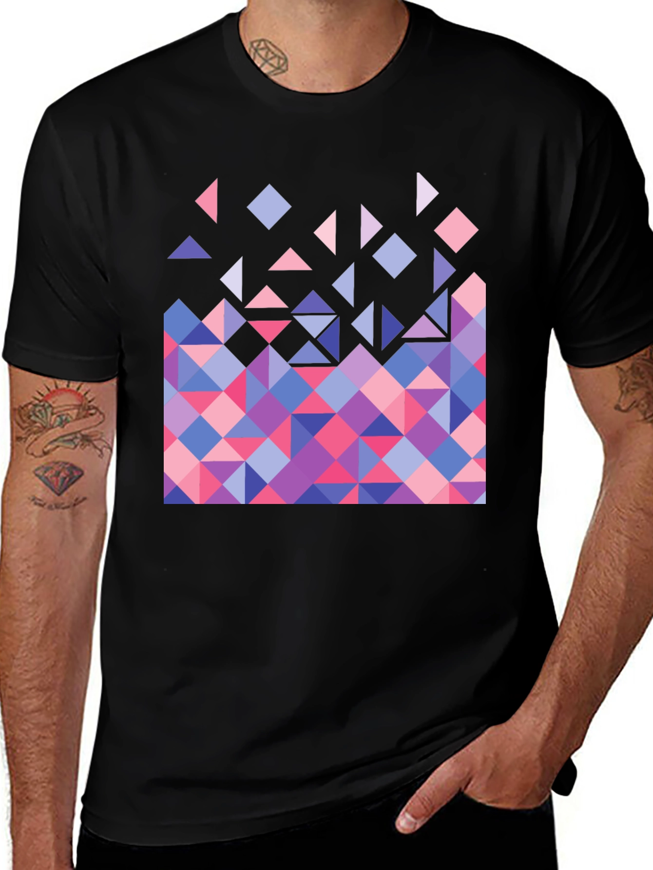 Variant 10 of Geometric Triangle Pattern Graphic Tee
