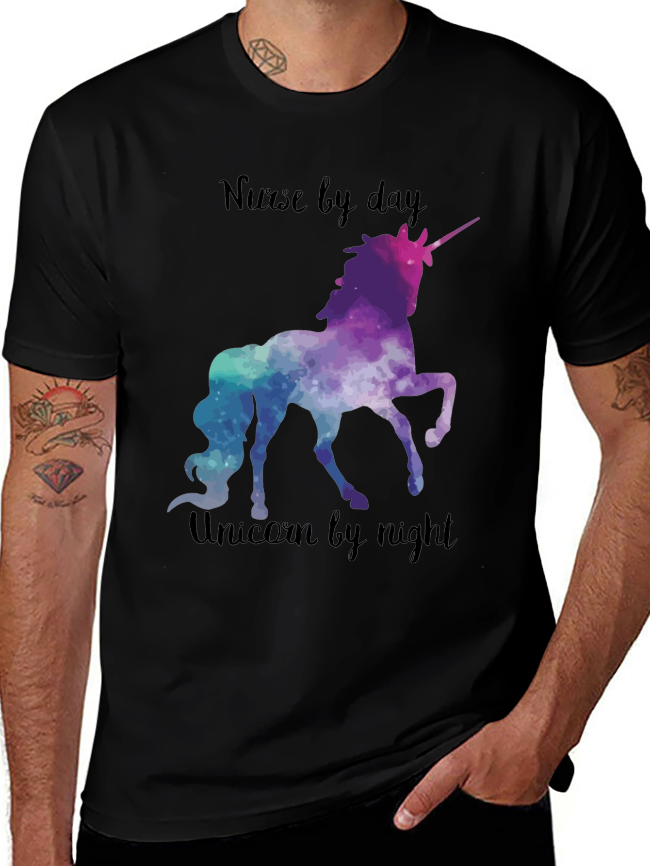 Nurse by Day Unicorn by Night Graphic T-Shirt