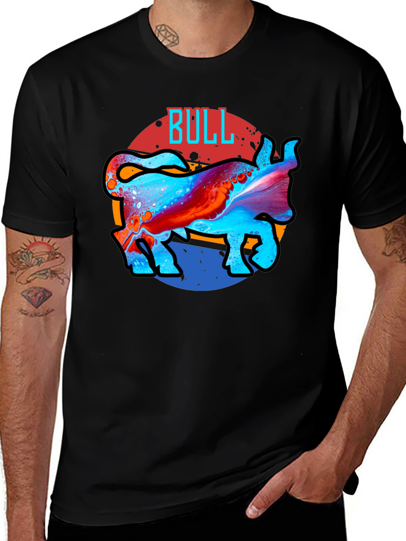 Variant 21 of Cool Bull Graphic Black T-Shirt