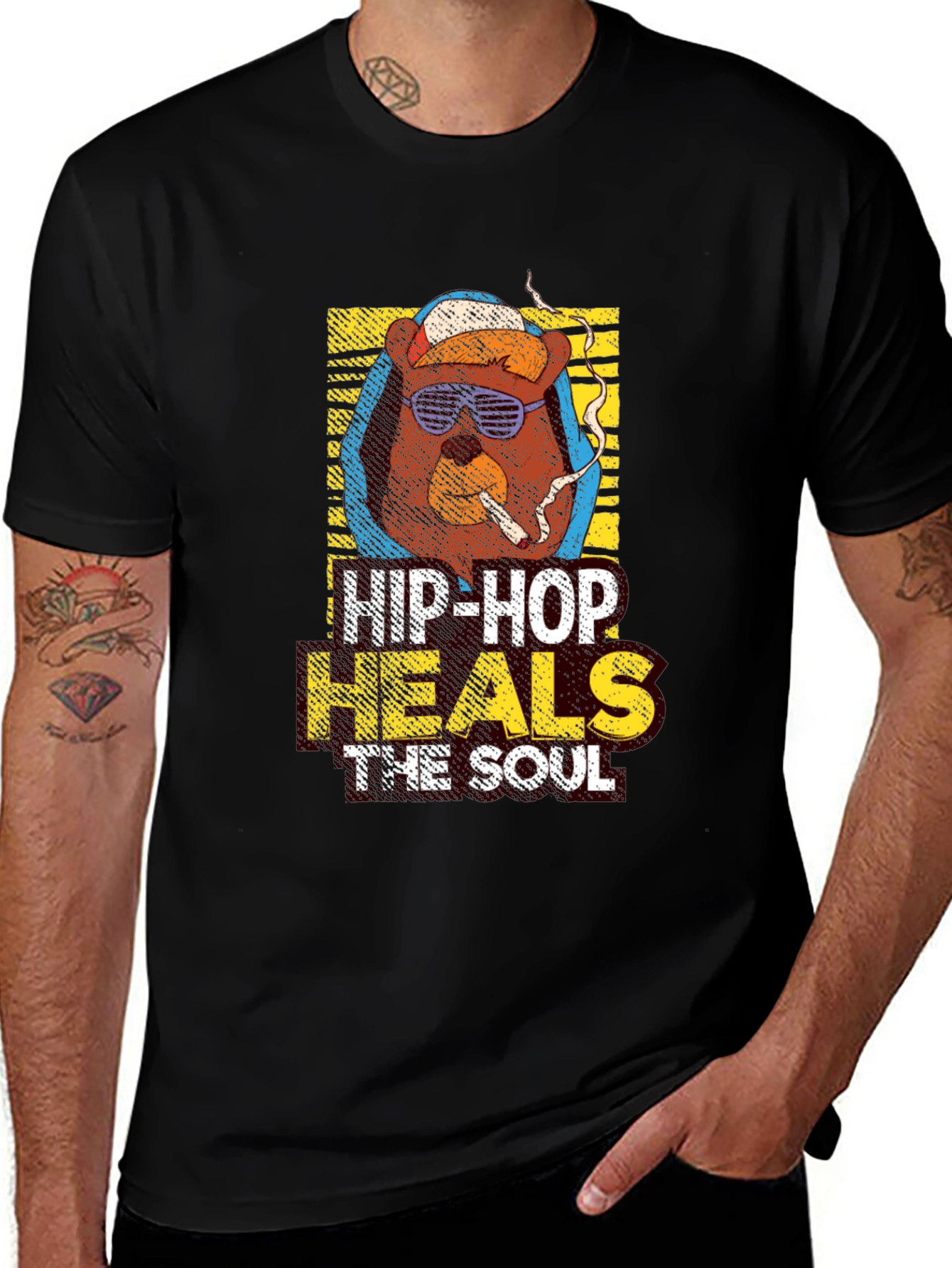 Variant 5 of Hip-Hop Bear Graphic T-Shirt - Urban Style