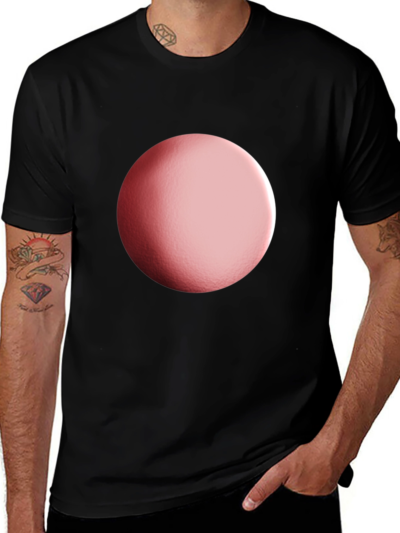 Variant 10 of Black T-Shirt with Gradient Sphere Design