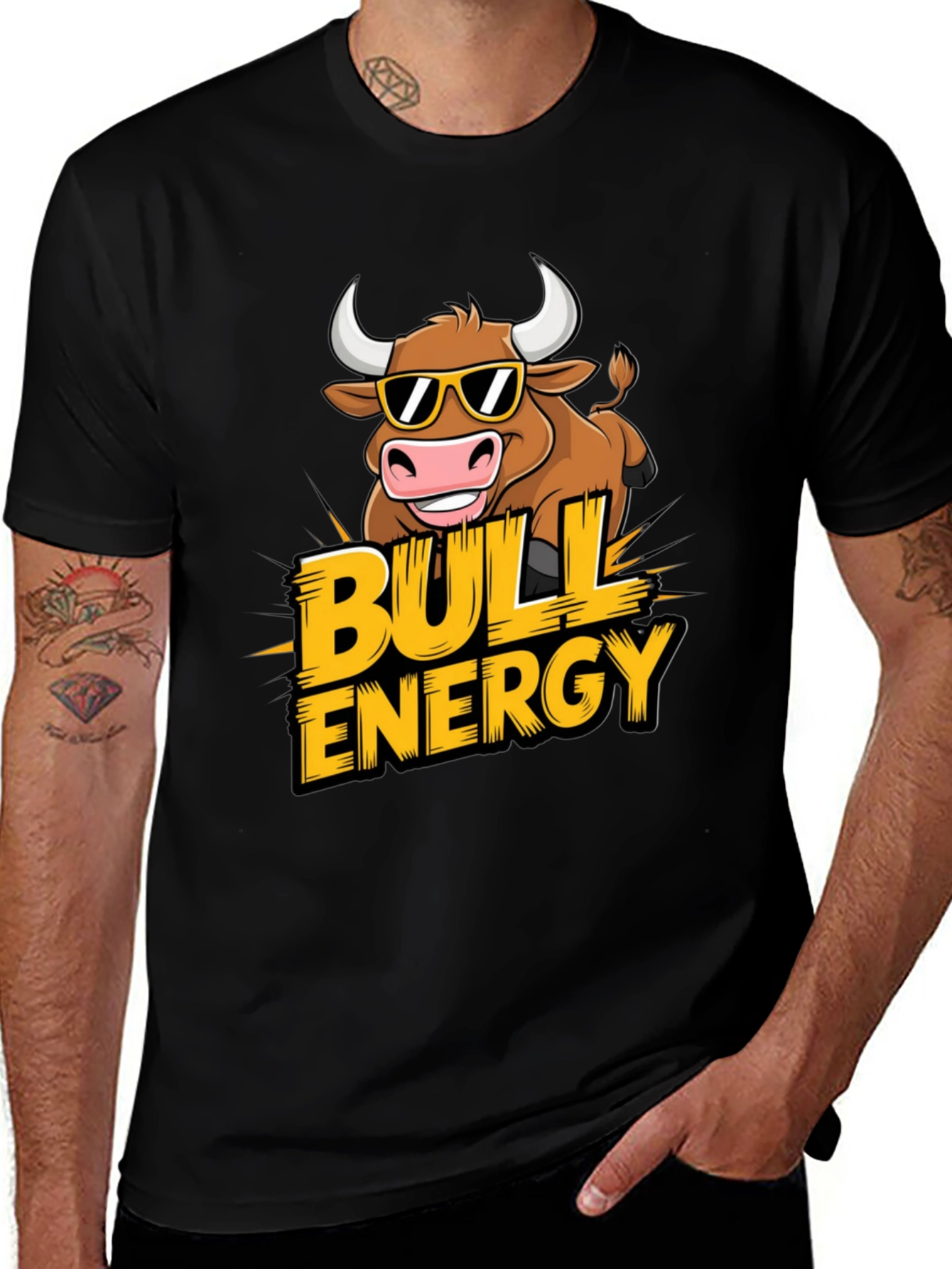 Variant 17 of Bull Energy T-Shirt - Cool Cartoon Bull Design