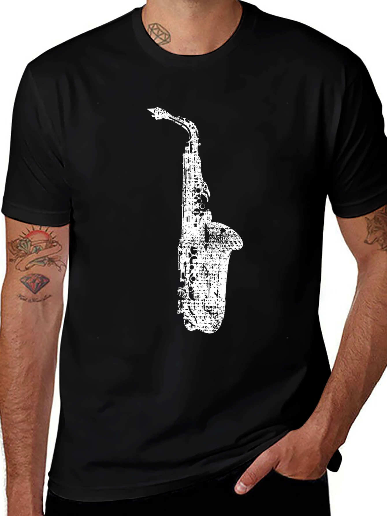 Variant 10 of Saxophone Graphic Tee - Cool Music Lover Shirt