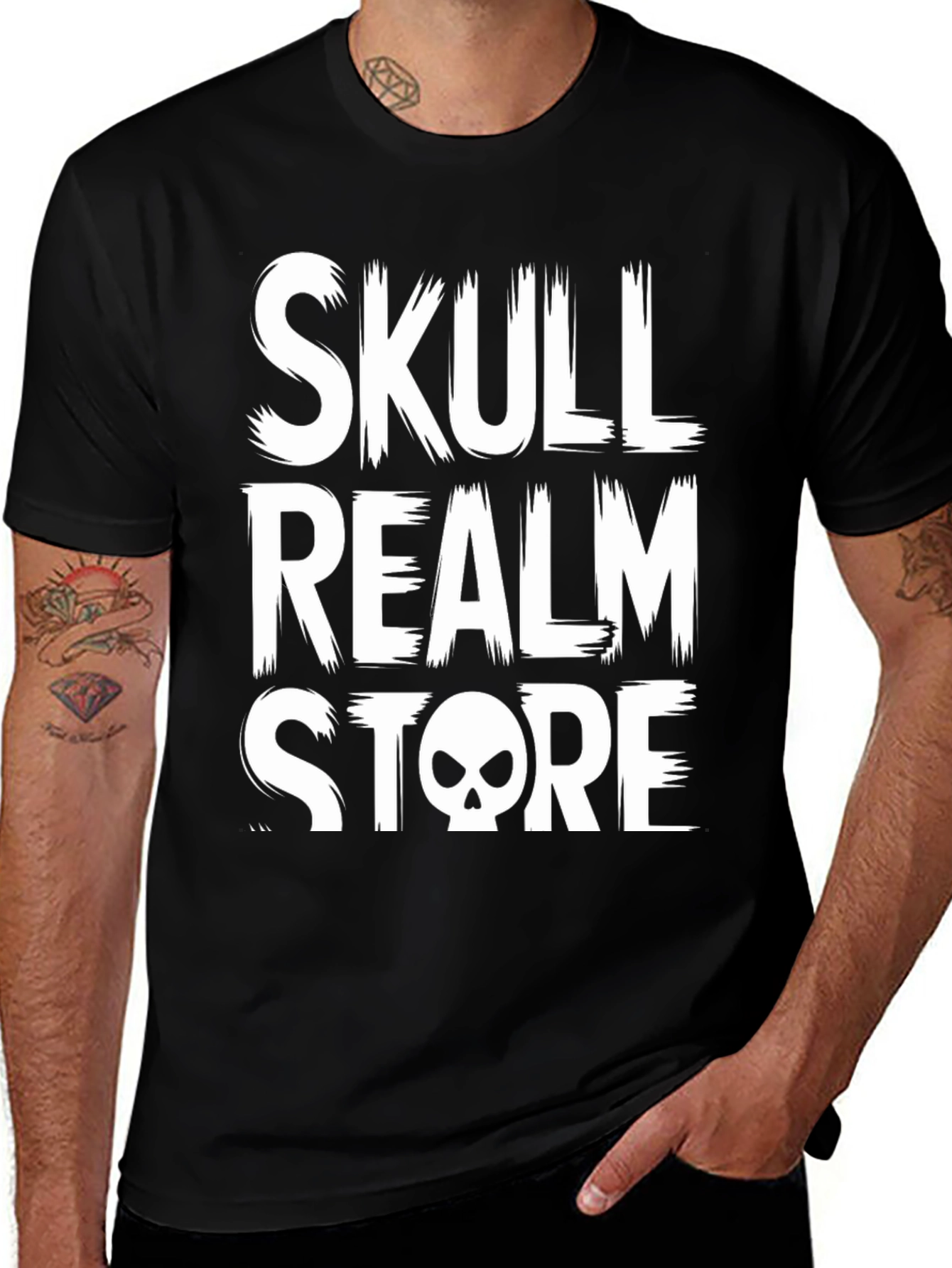 Variant 12 of Skull Realm Store Black Graphic Tee