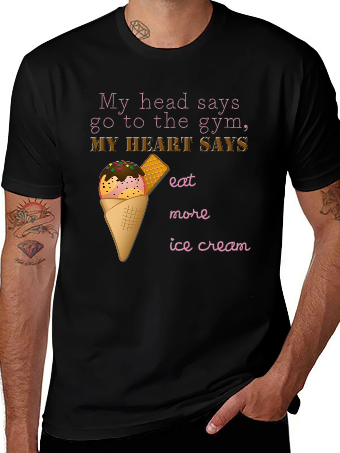 Variant 14 of Gym vs Ice Cream T-Shirt