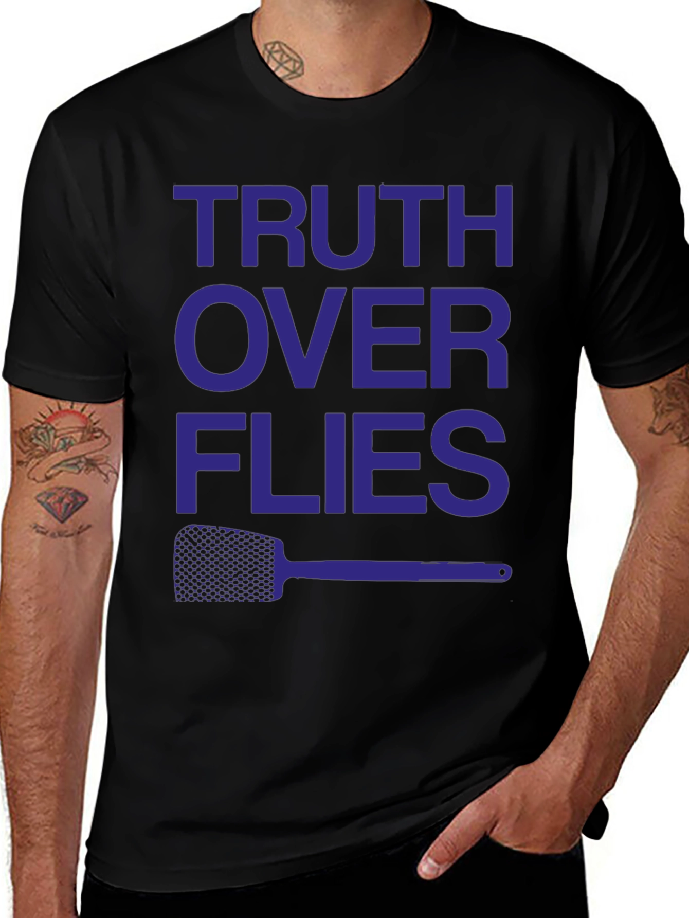 Variant 28 of Truth Over Flies Funny Graphic T-Shirt