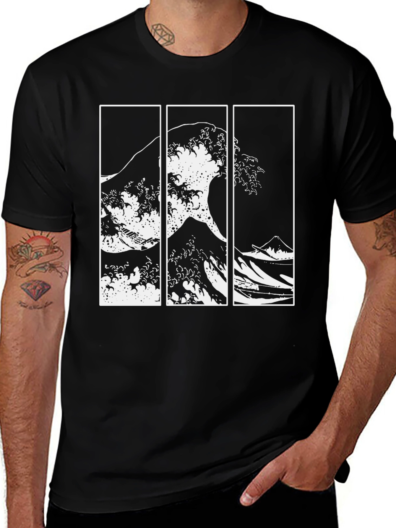Variant 9 of Great Wave Kanagawa T-Shirt - Ukiyo-e Style Tee