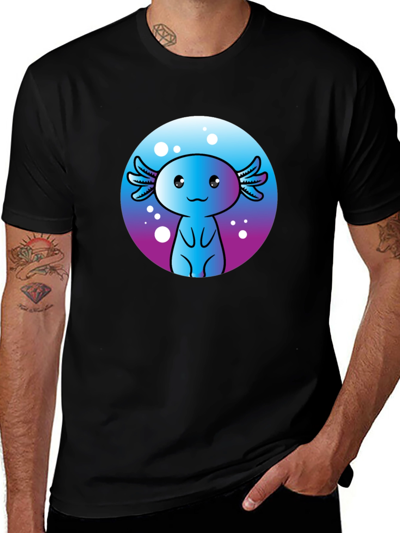 Variant 29 of Cute Axolotl Graphic Tee - Fun Kawaii Design