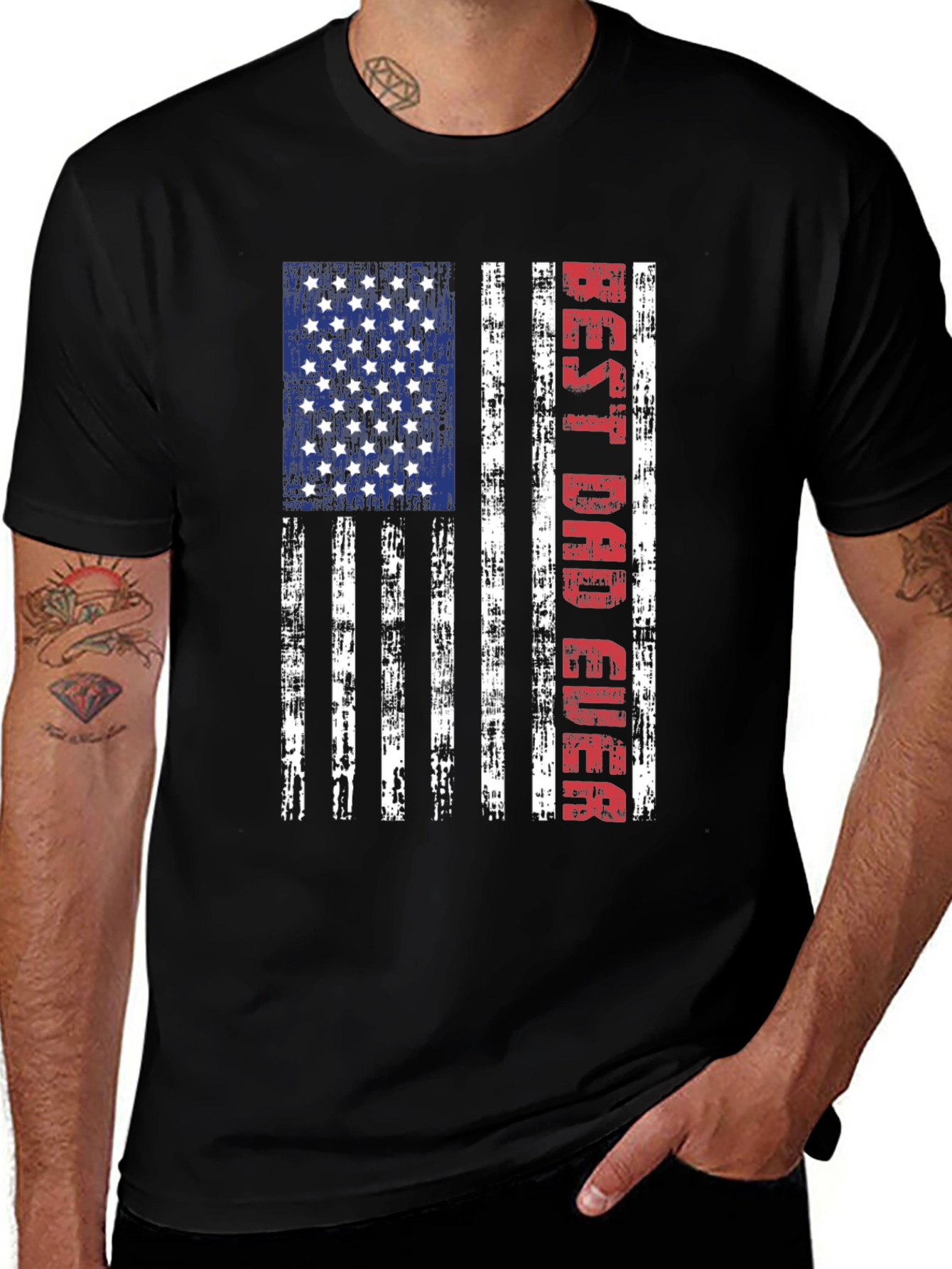 Best Dad Ever American Flag T-Shirt