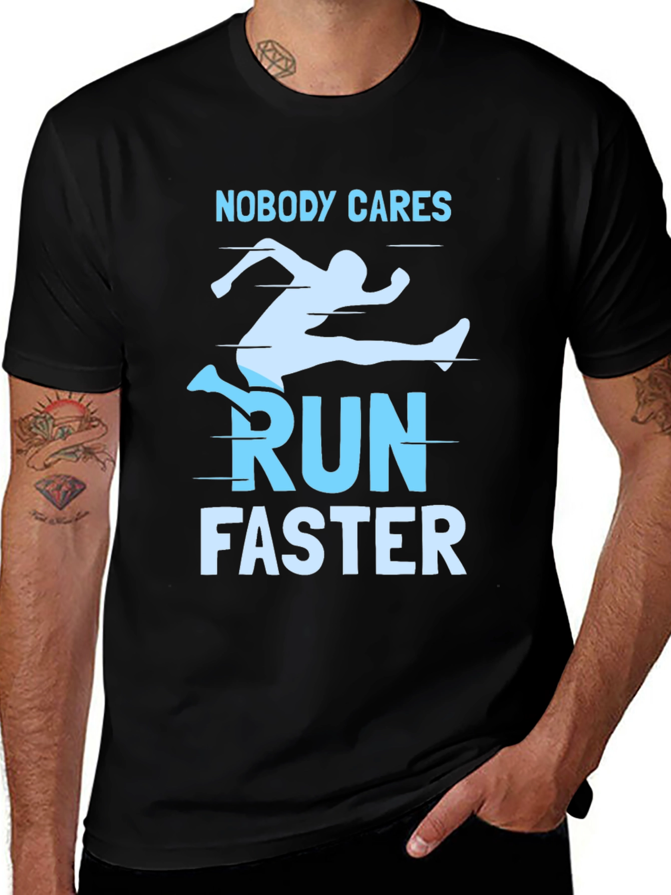 Variant 19 of Run Faster Graphic Tee - Black