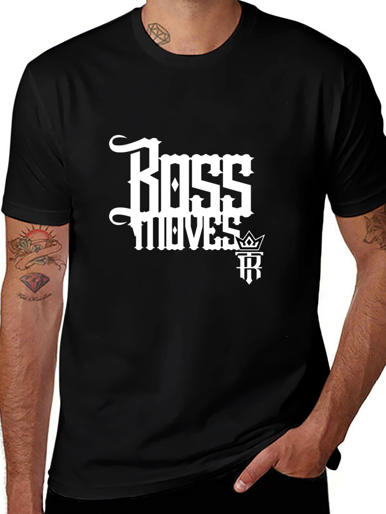 Variant 7 of Boss Moves Black Graphic Tee for Men