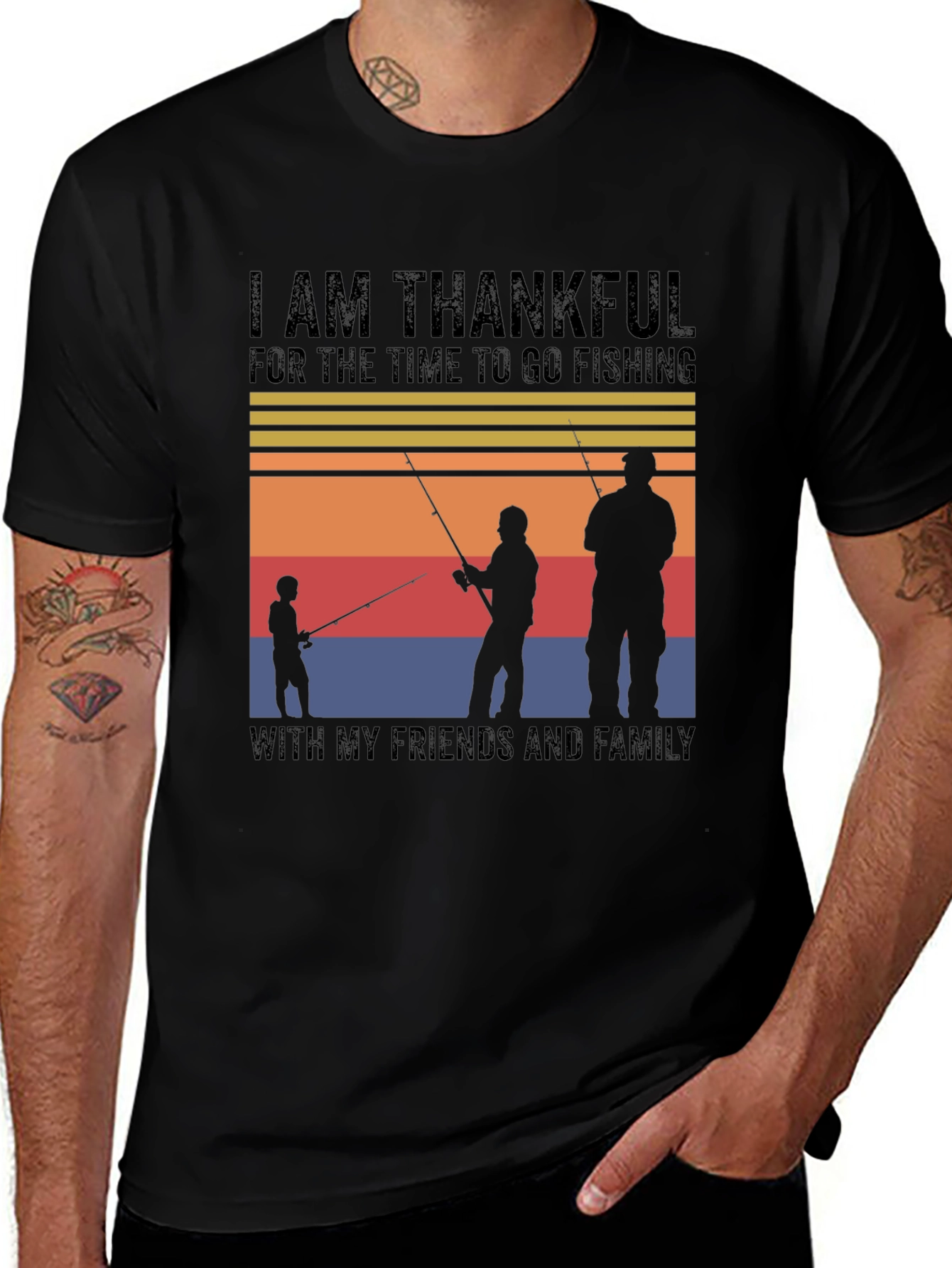Variant 17 of Thankful Fishing Friends Family T-Shirt