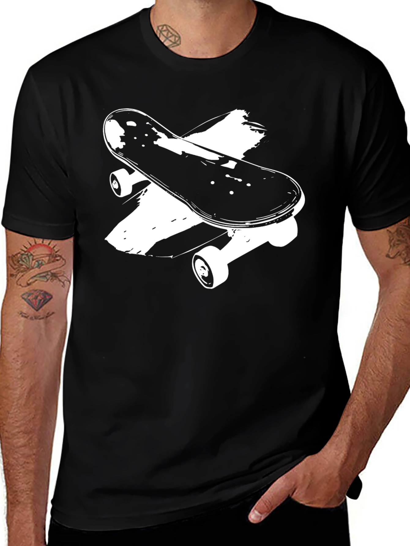 Variant 19 of Skateboard Graphic Black T-Shirt