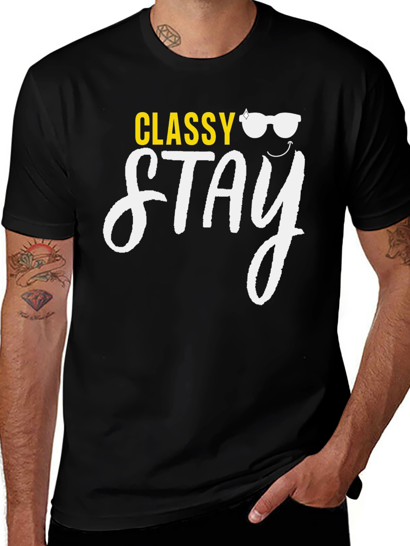 Variant 24 of Classy Stay Black Graphic Tee