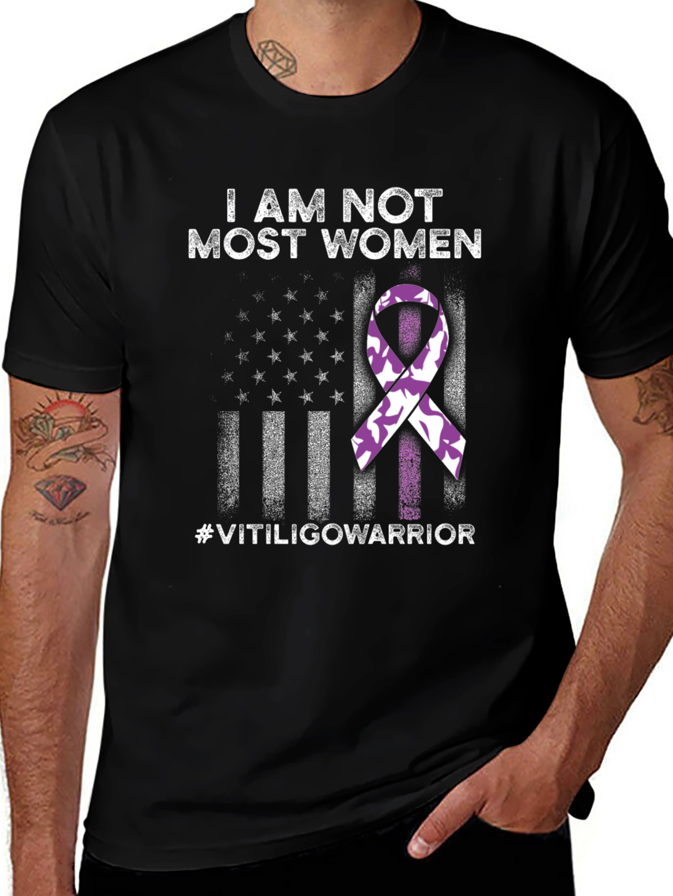 Vitiligo Warrior T-Shirt - Awareness Ribbon Design
