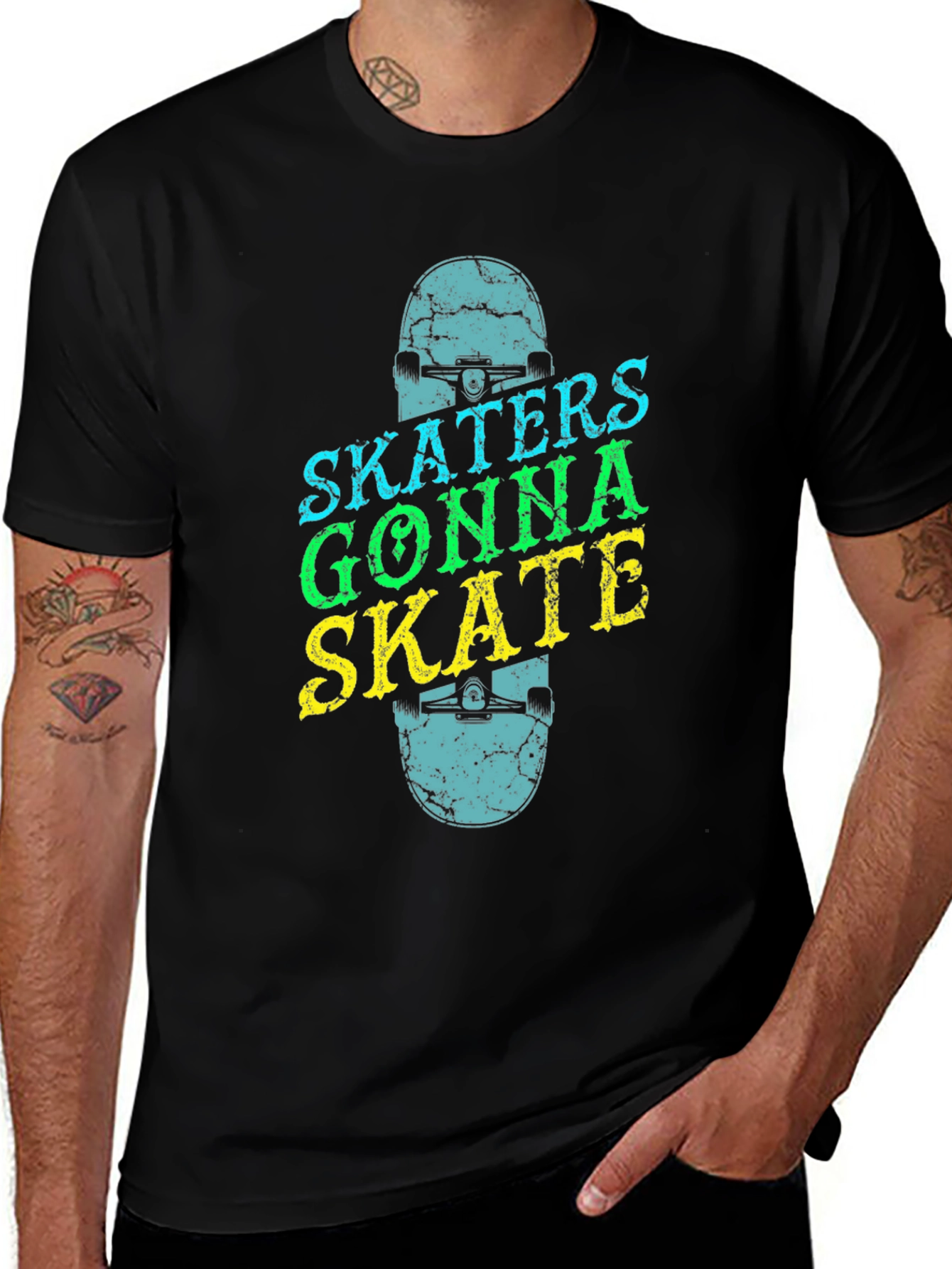 Variant 9 of Skaters Gonna Skate Graphic Tee - Black