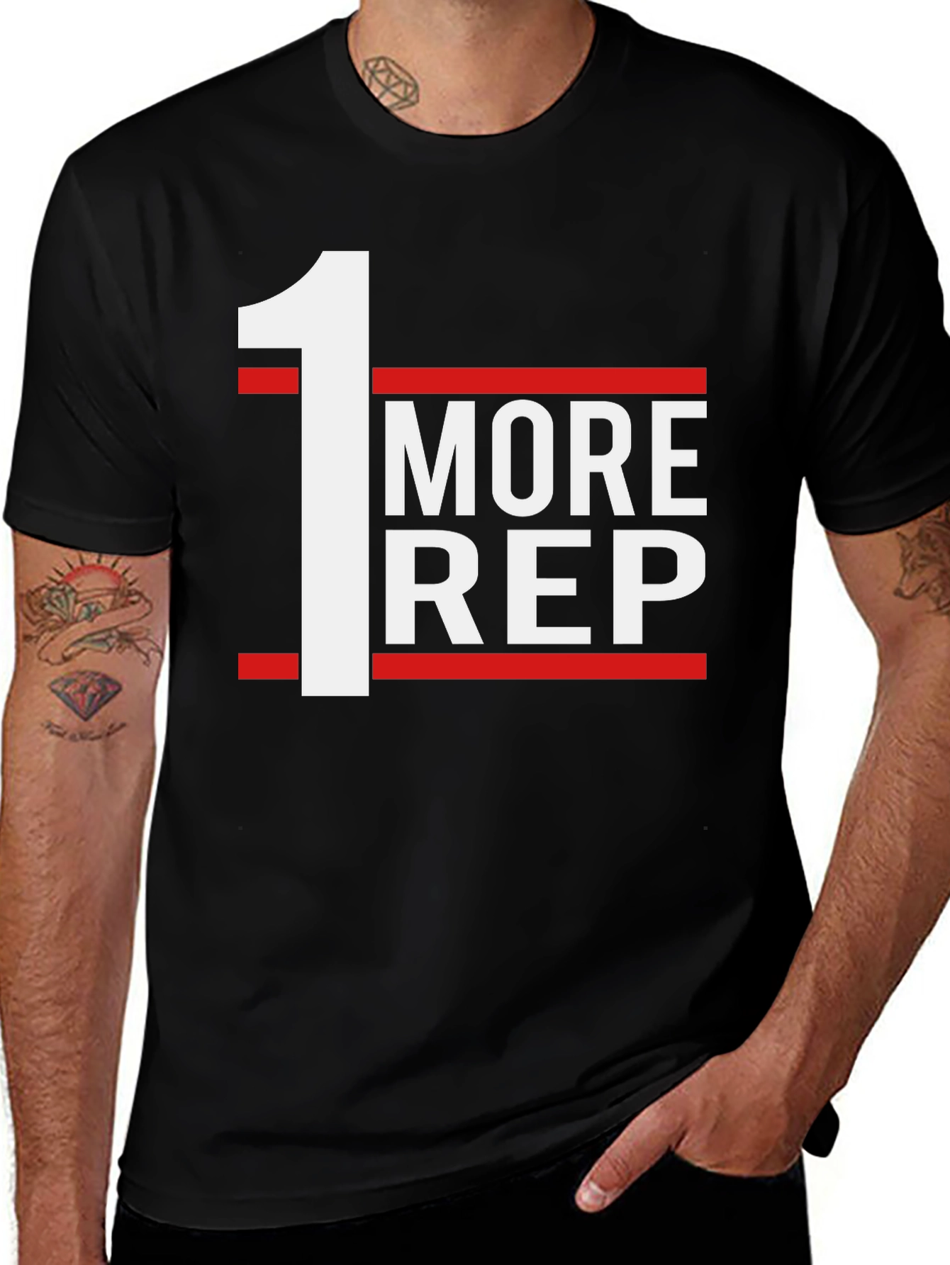 One More Rep Black Graphic T-Shirt