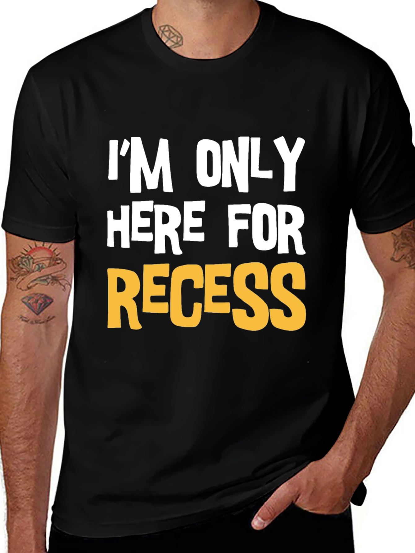 Variant 10 of I'm Only Here For Recess Black T-Shirt