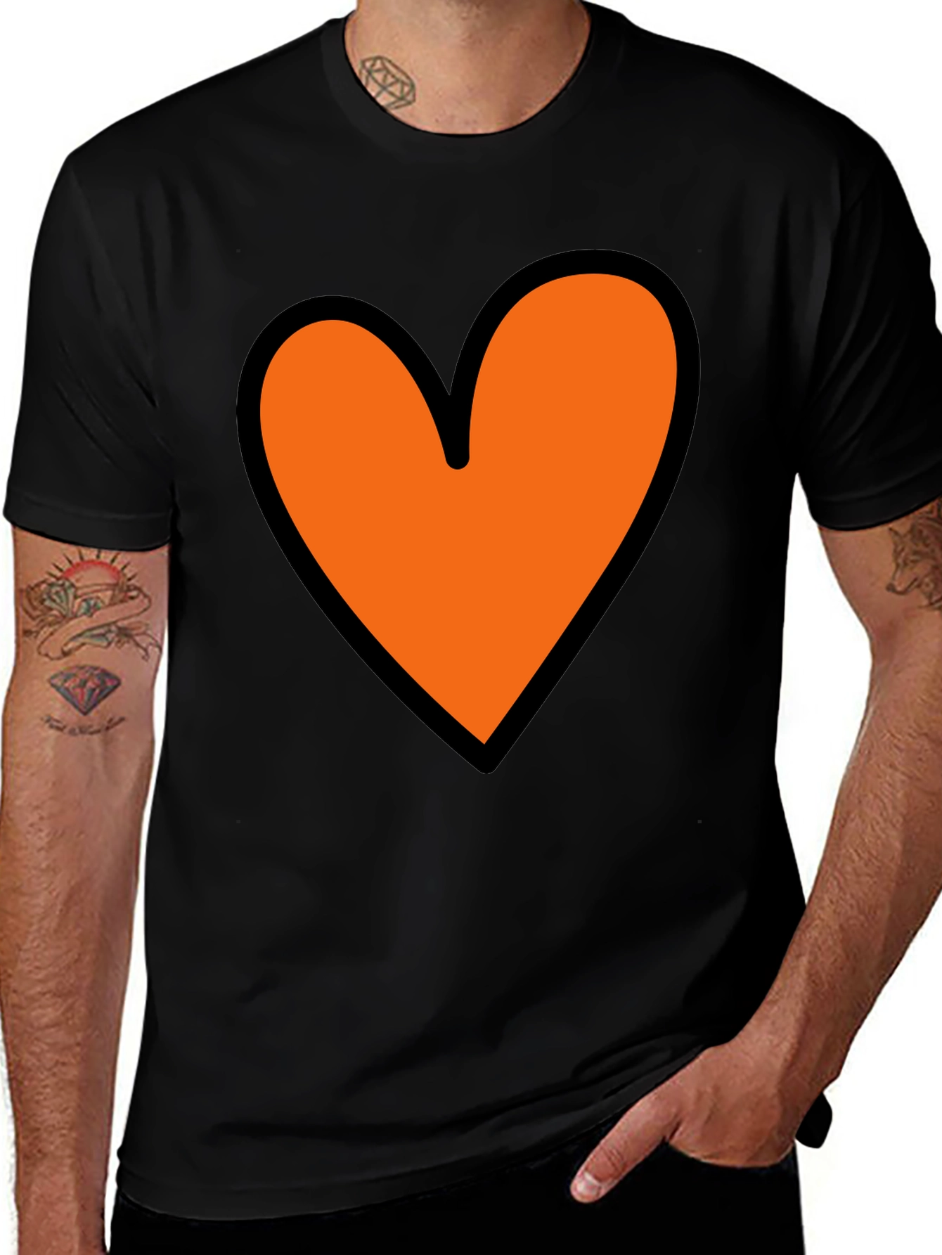 Variant 17 of Bold Heart Tee - Modern Graphic Black T-Shirt