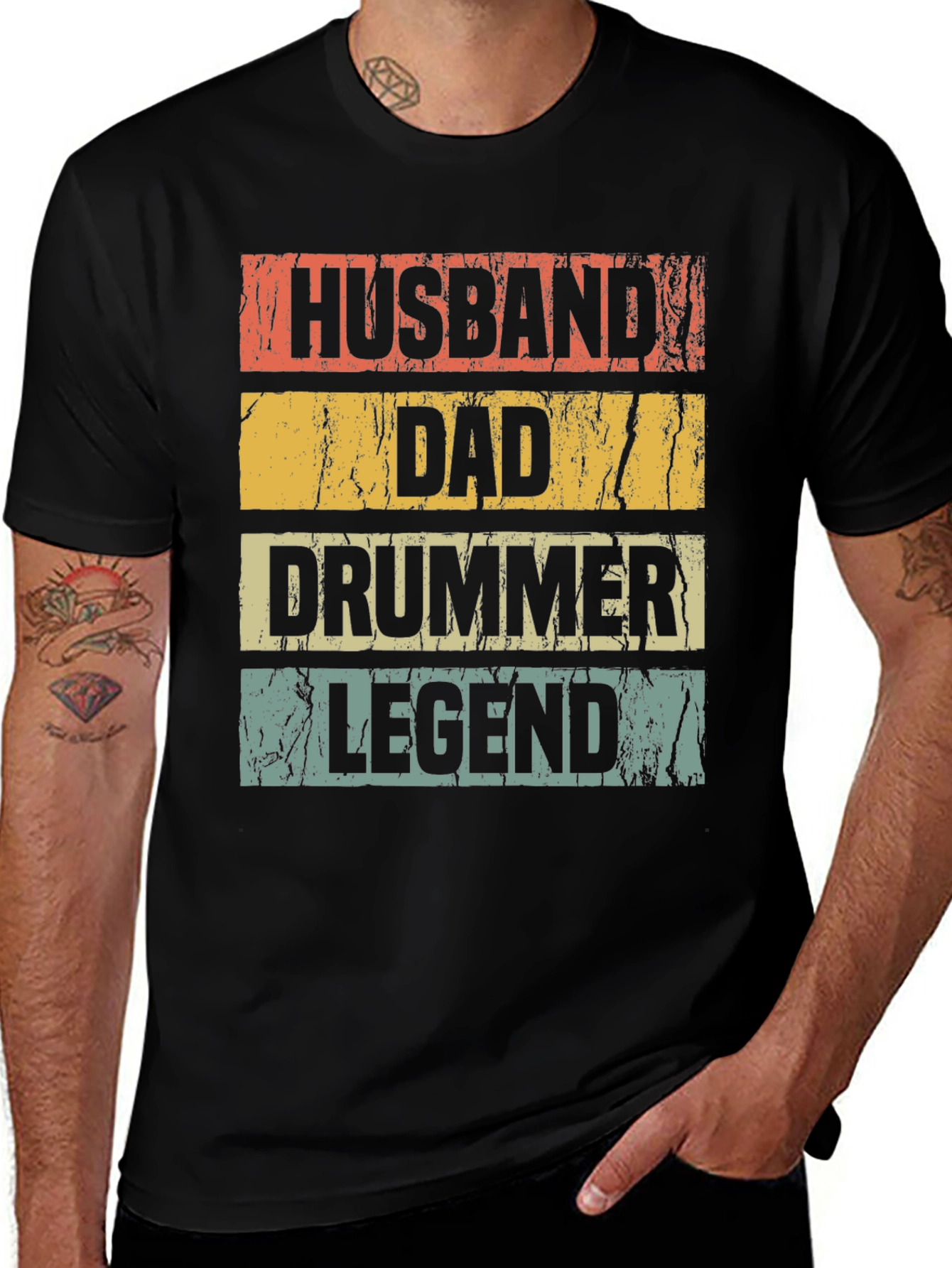Variant 11 of Husband Dad Drummer Legend Graphic Tee