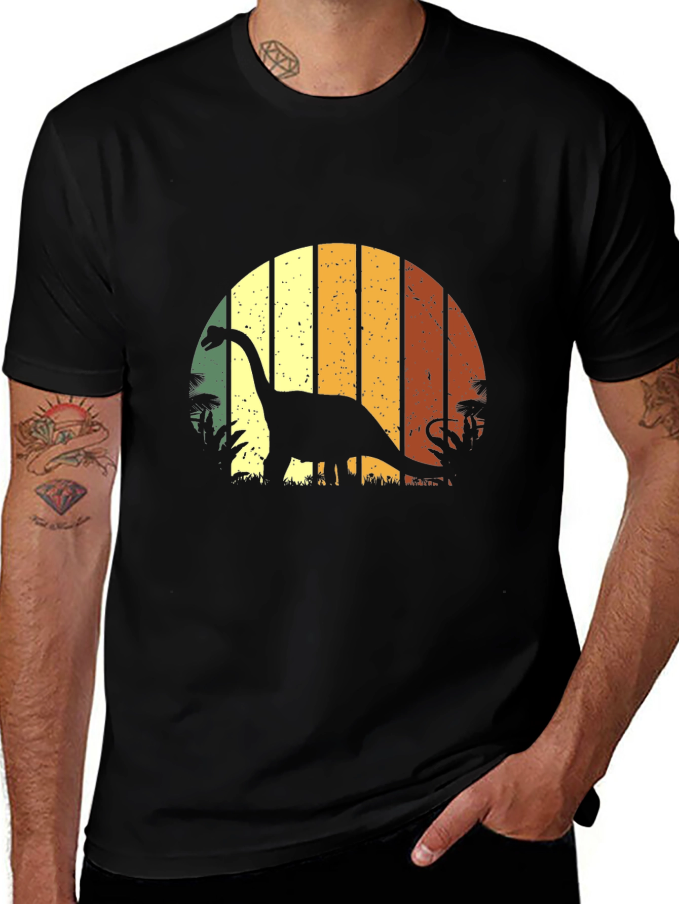 Variant 24 of Retro Dinosaur Sunset Graphic T-Shirt