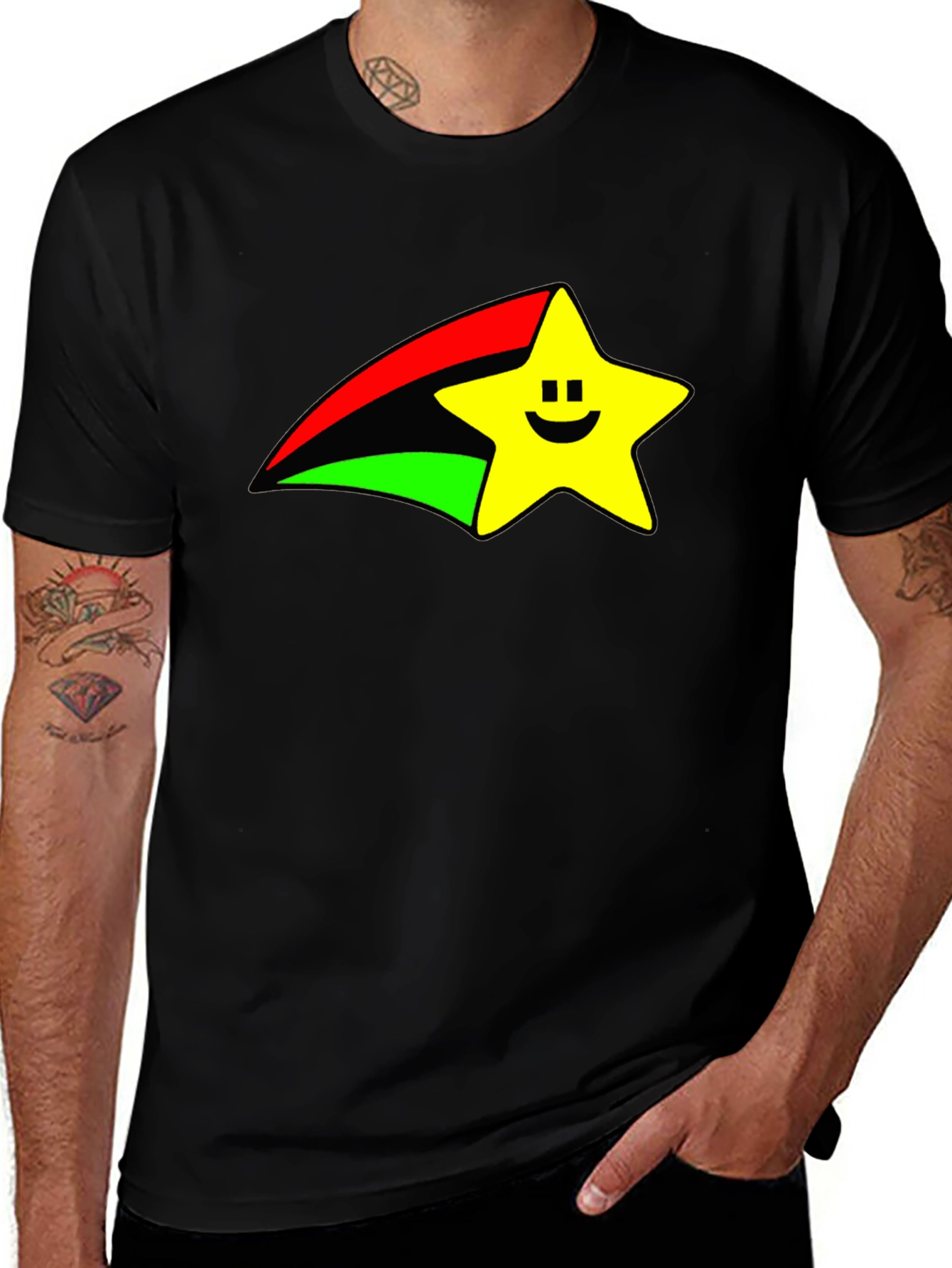 Variant 6 of Smiling Star T-Shirt - Black